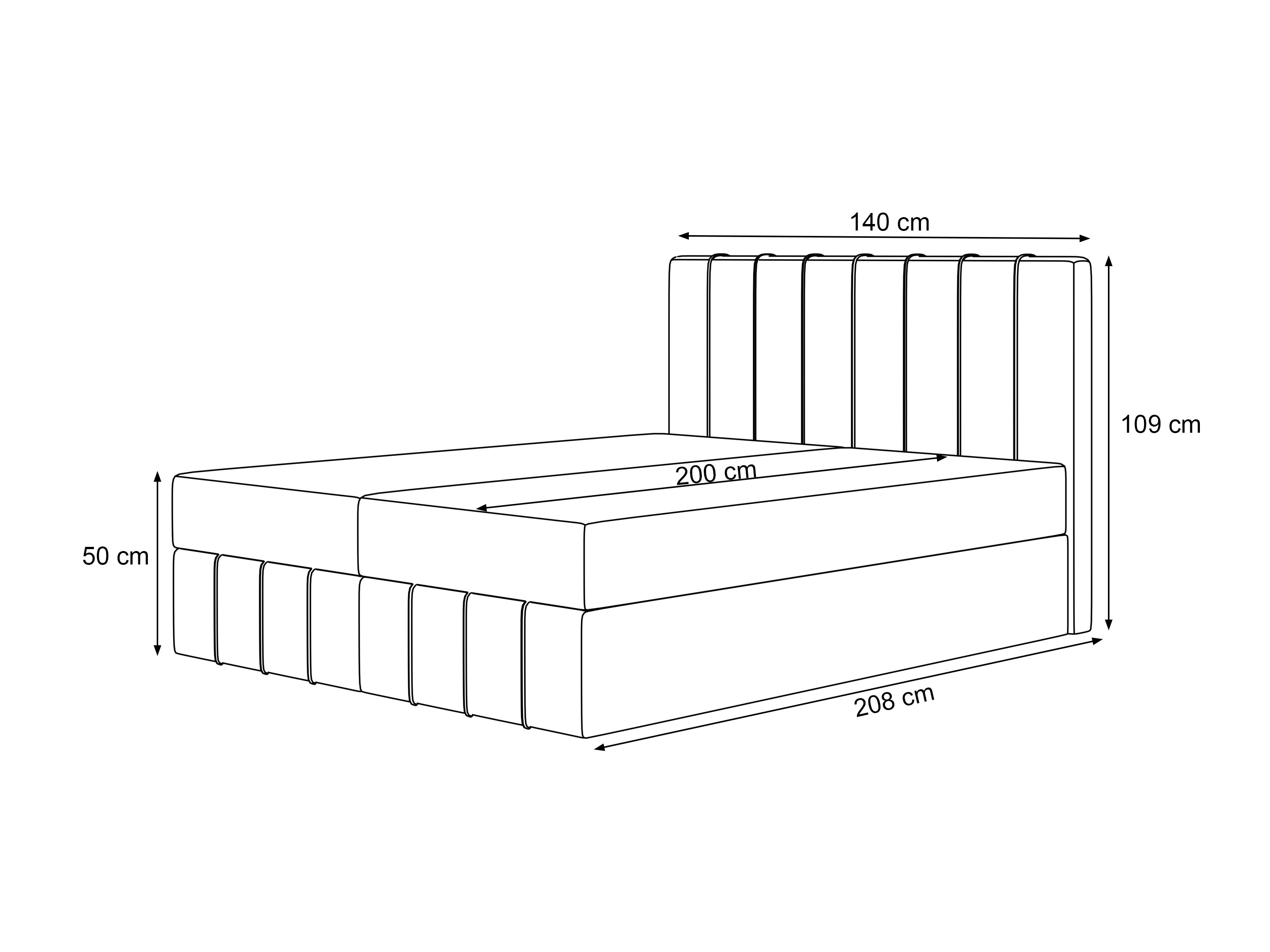 Pat boxspring Martinez 125 (Piano 14)