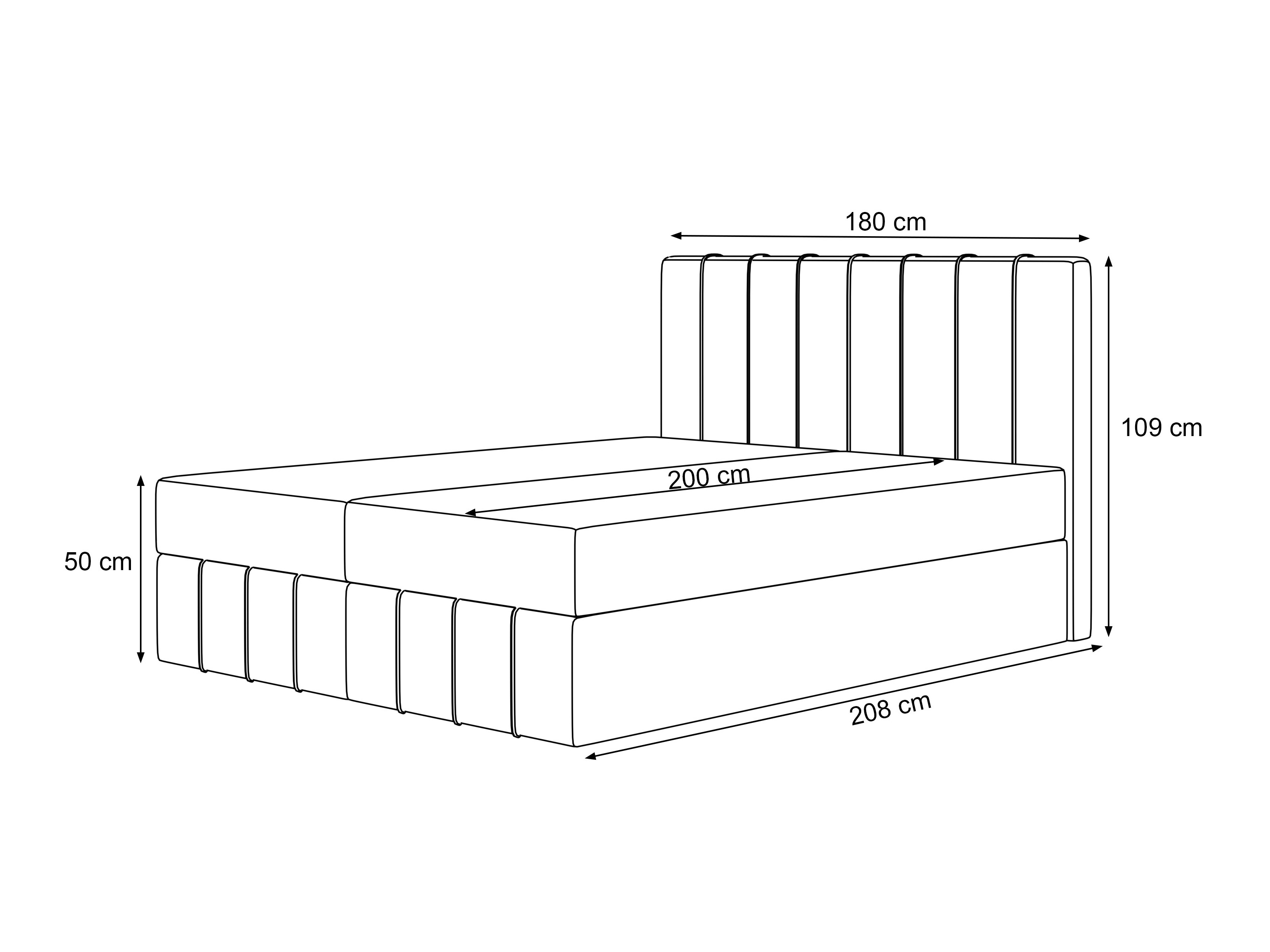 Pat boxspring Martinez 125 (Pianu 03)