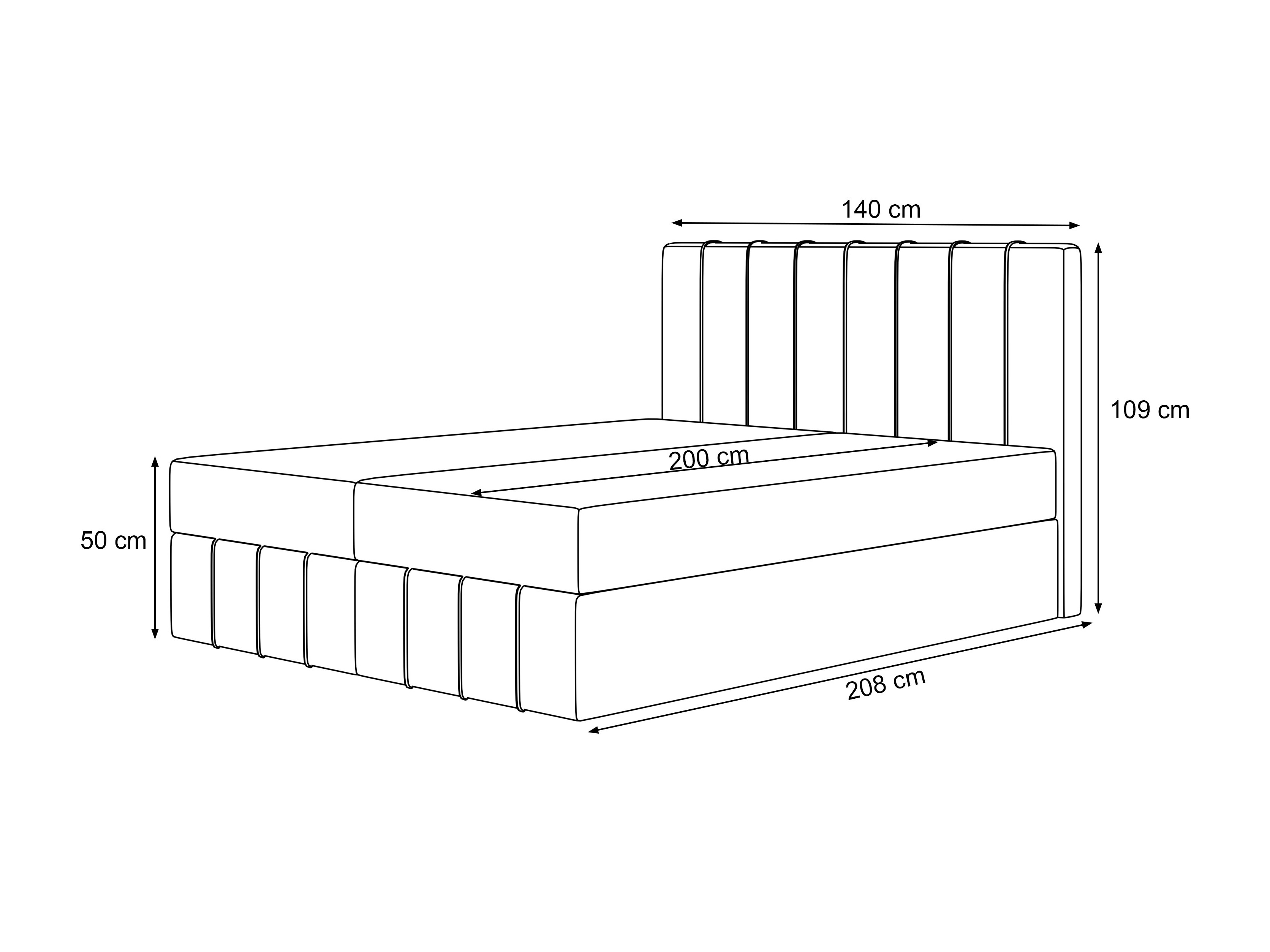 Pat boxspring Martinez 125 (Pianu 18)