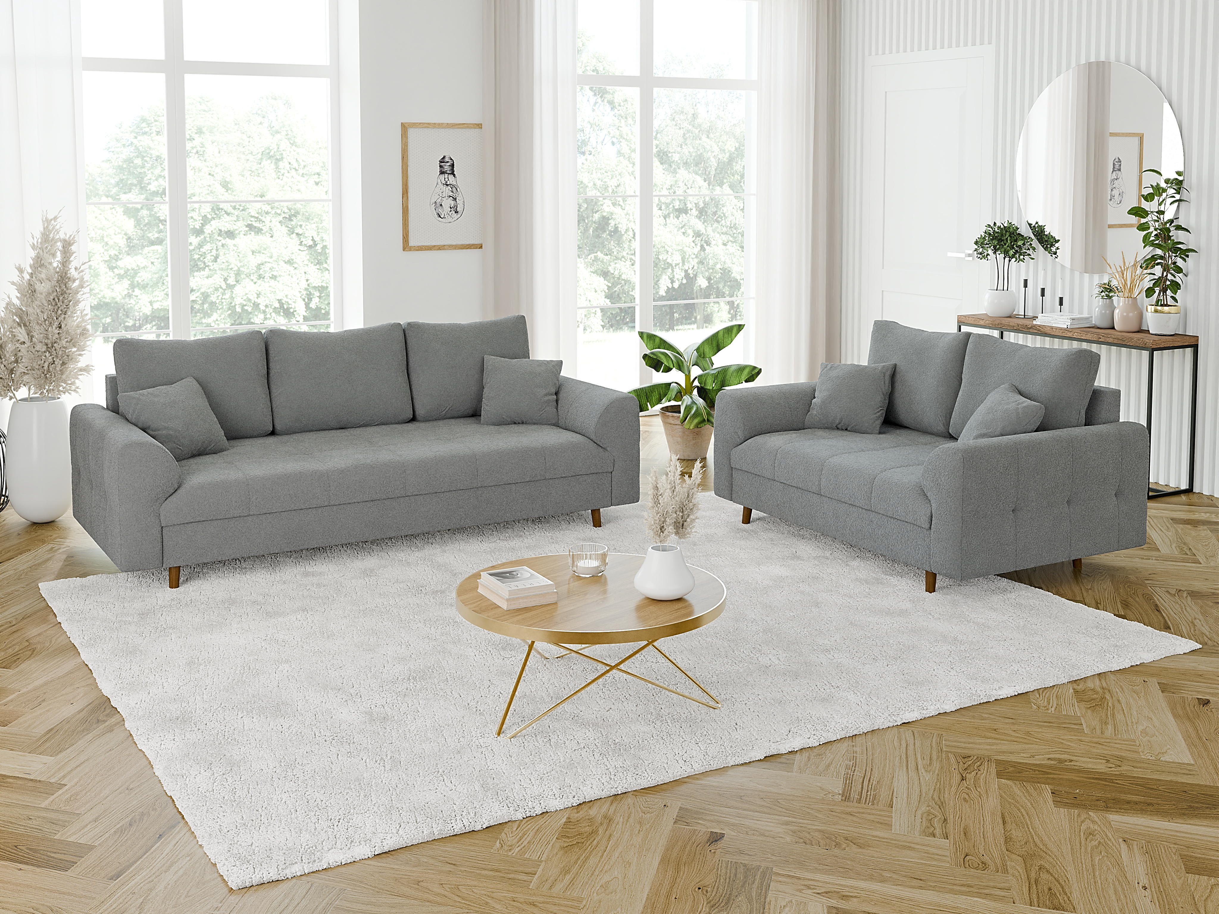 Set mobilier tapițat Elbmori 107 (Coral 75)