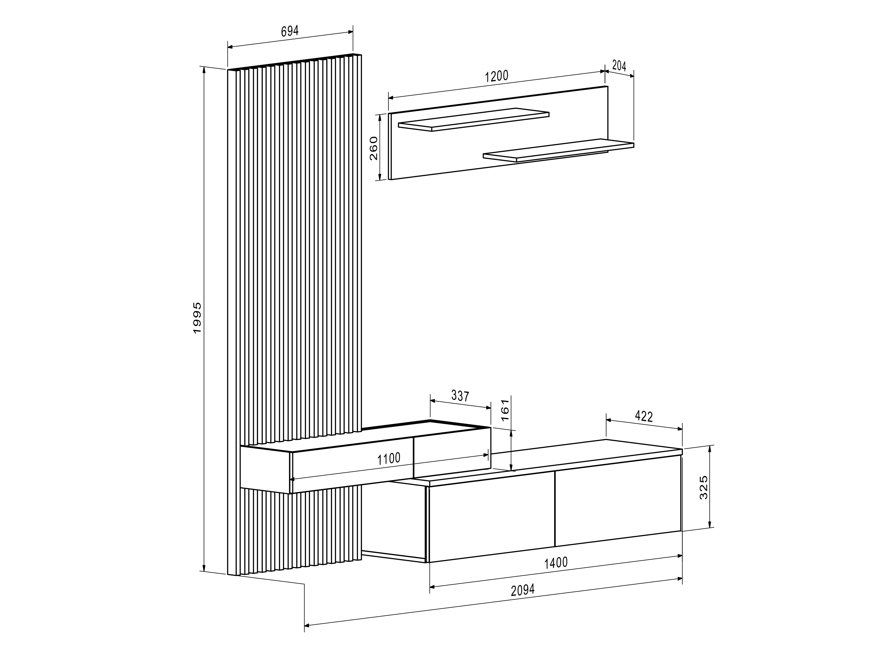 Set de living Houston 2086 (Stejar artizan + Cașmir)