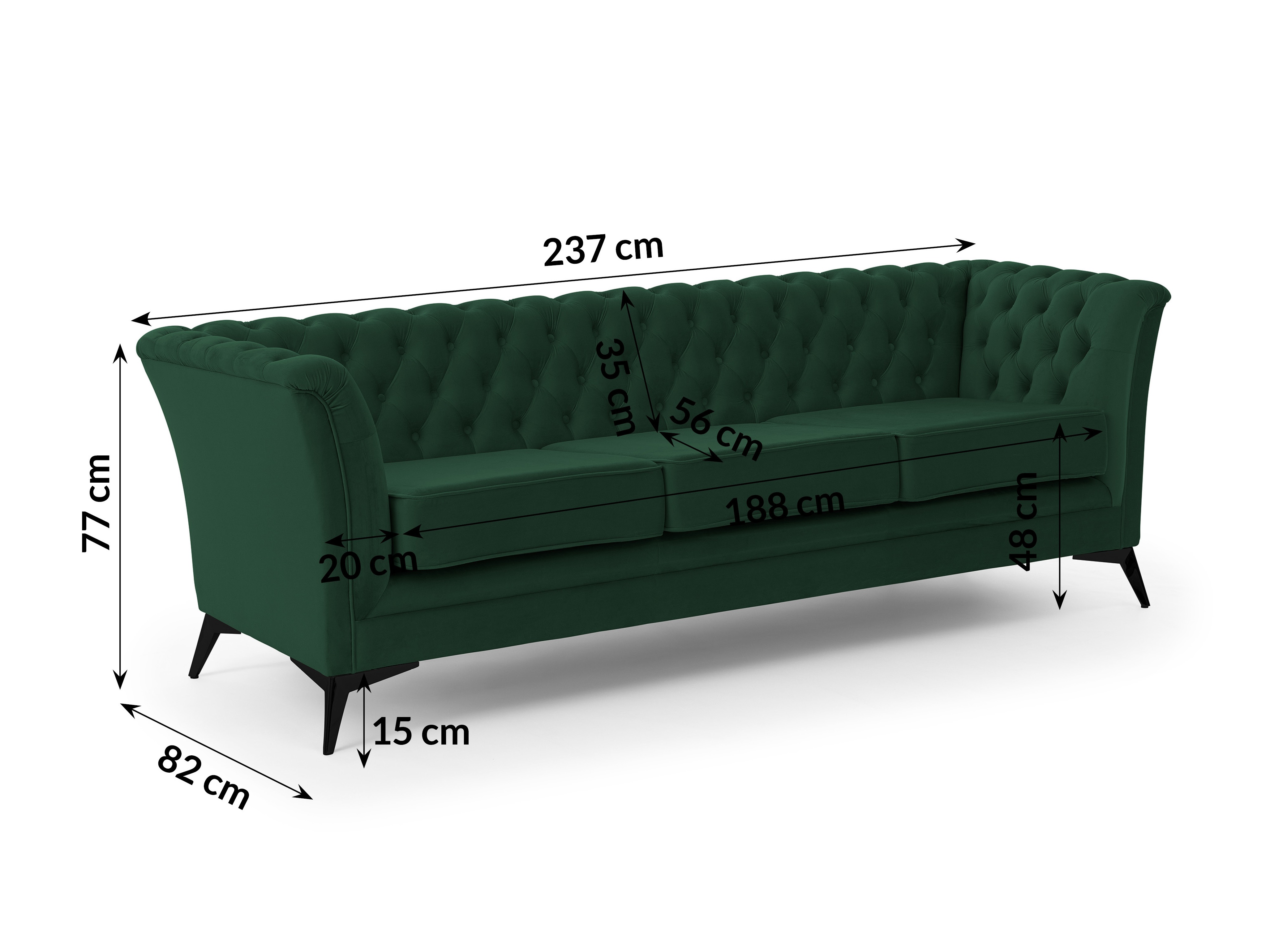 Canapea chesterfield Rocklin 120 (Riviera 38)
