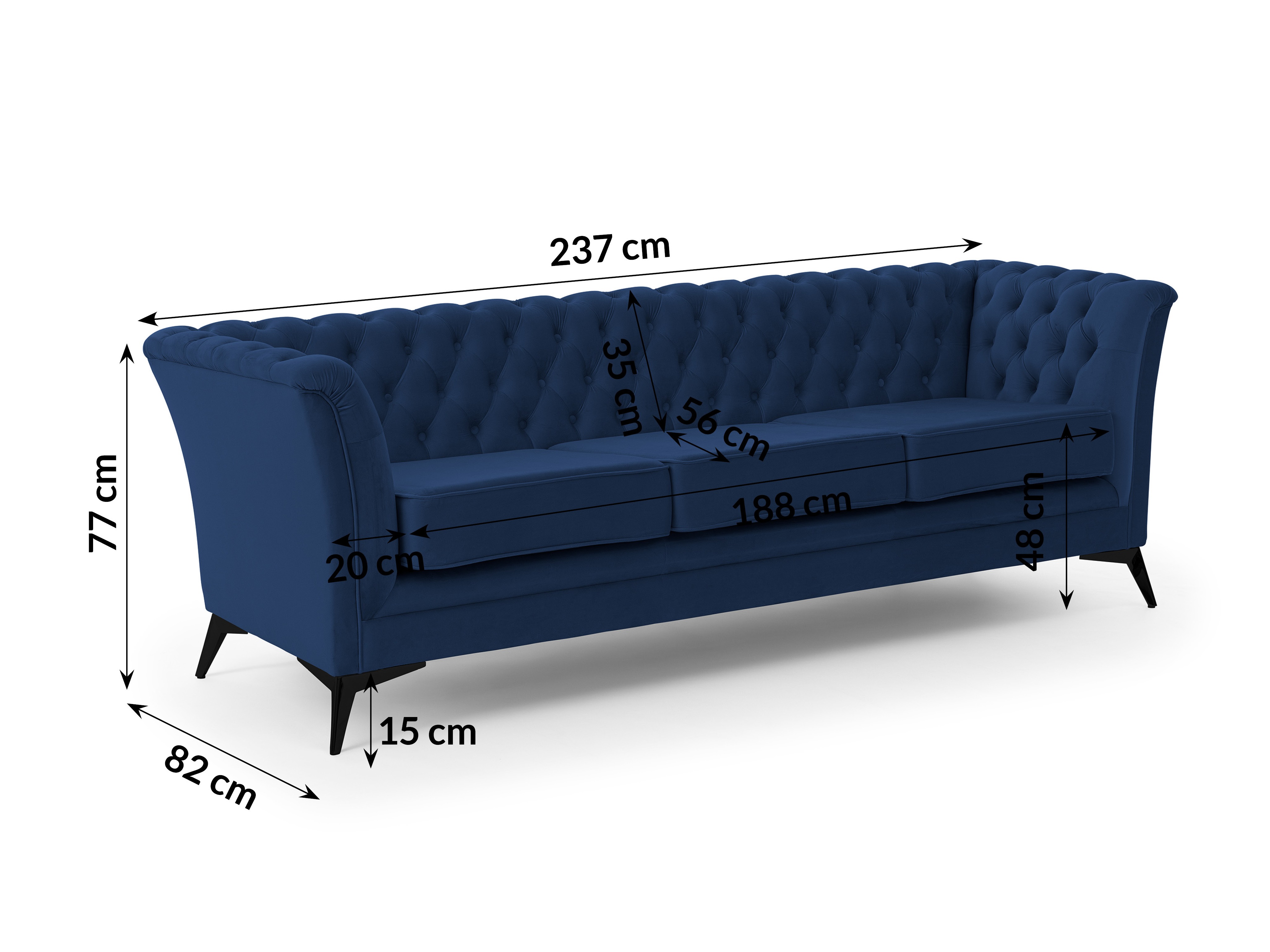 Canapea chesterfield Rocklin 120 (Riviera 81)