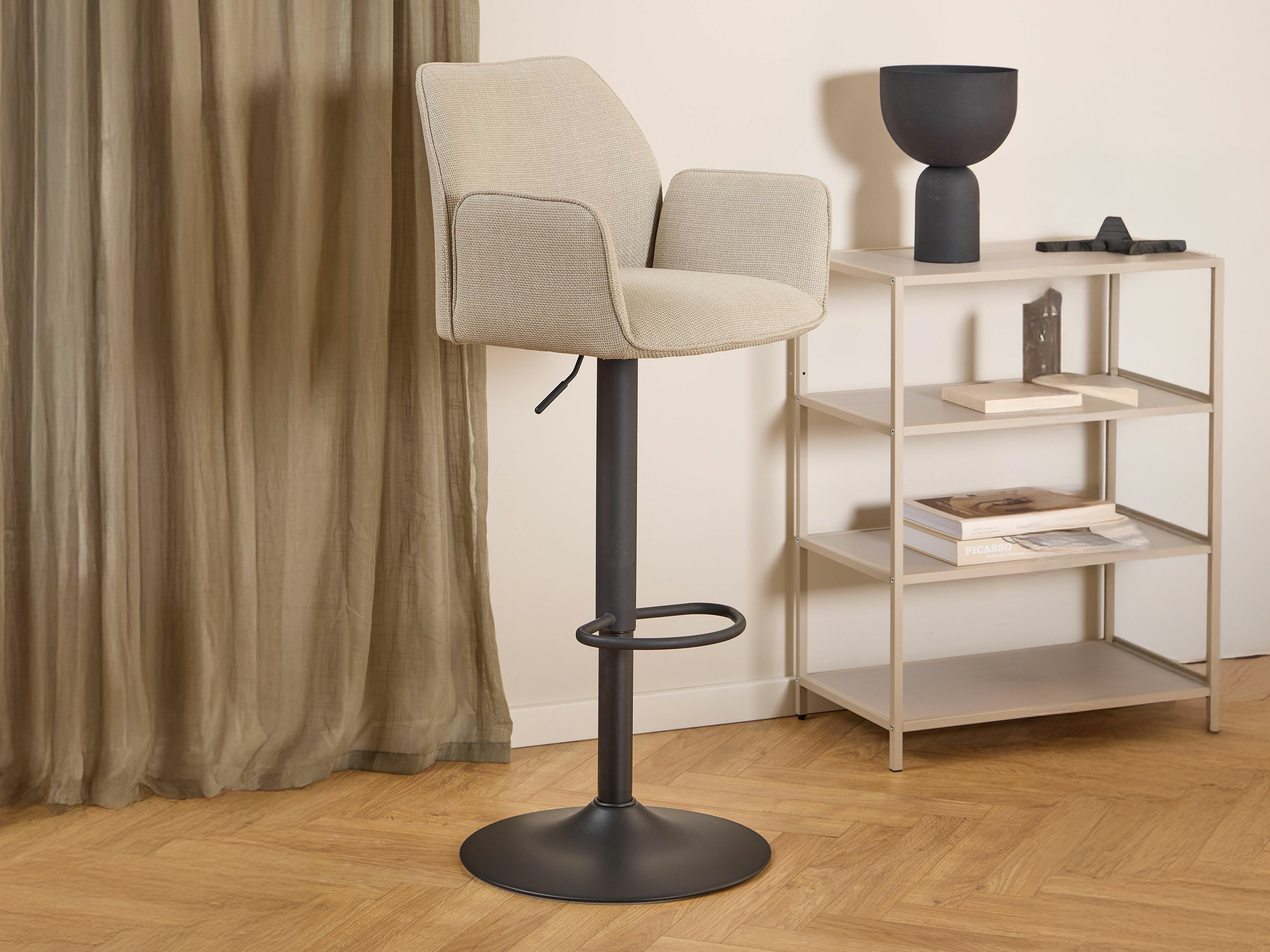 Scaun de bar Norsica 1094 (Bej + Negru)