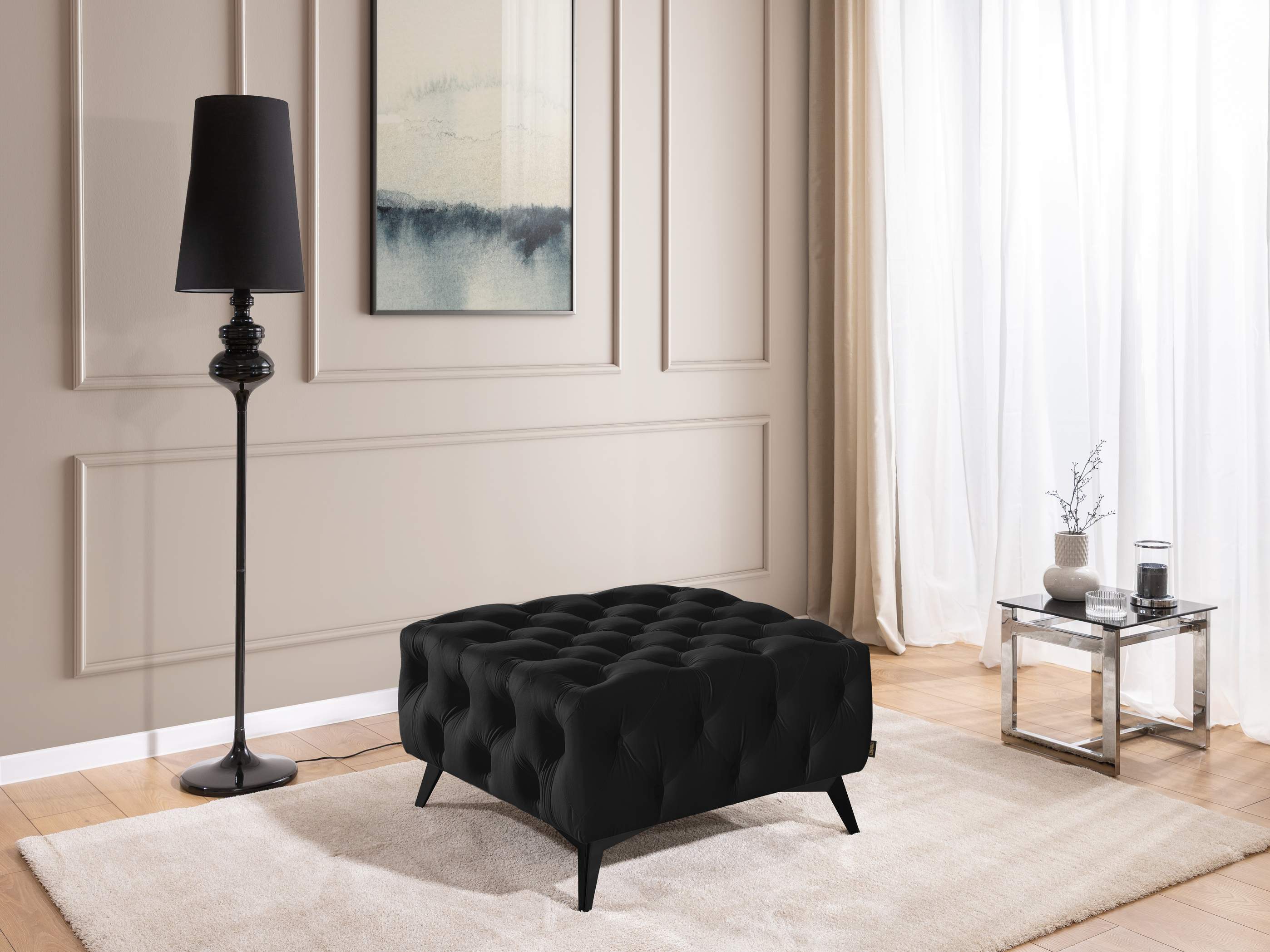 Taburet tapițat Rocklin 121 (Riviera 100)