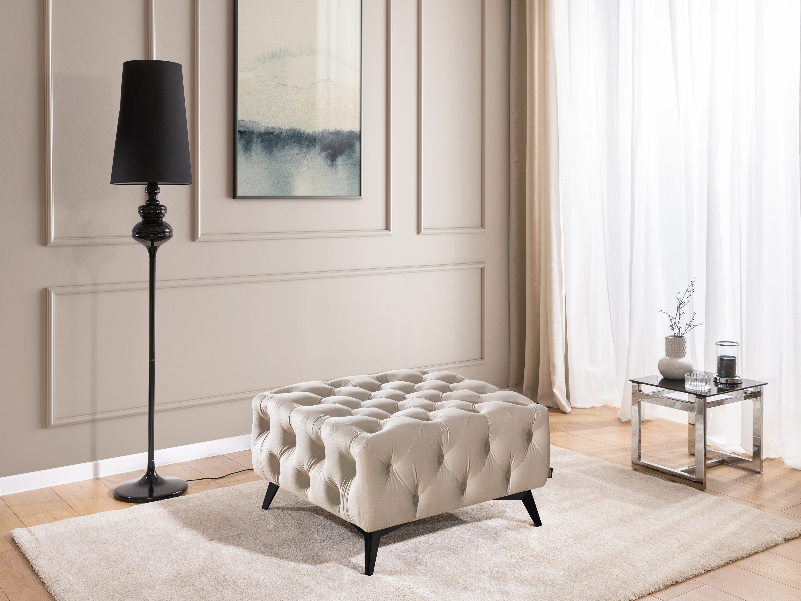 Taburet tapițat Rocklin 121 (Riviera 21)