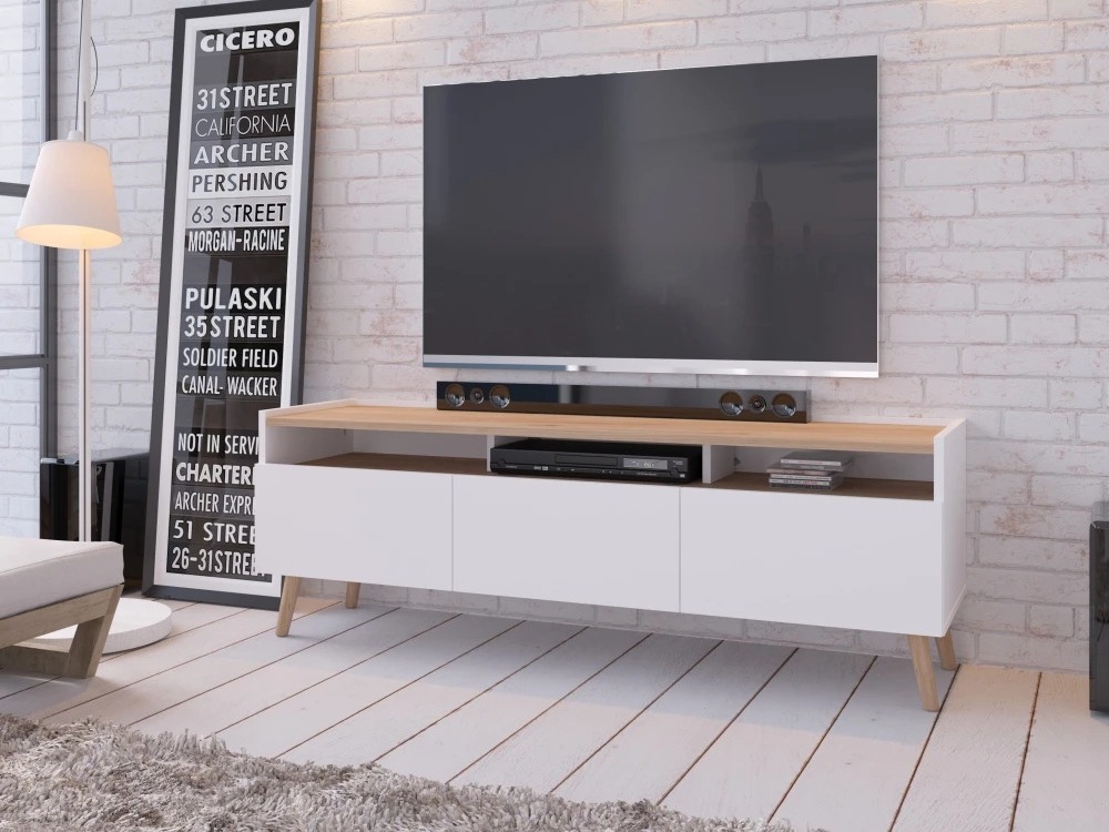 Comodă TV Monmelo 100 (Alb)