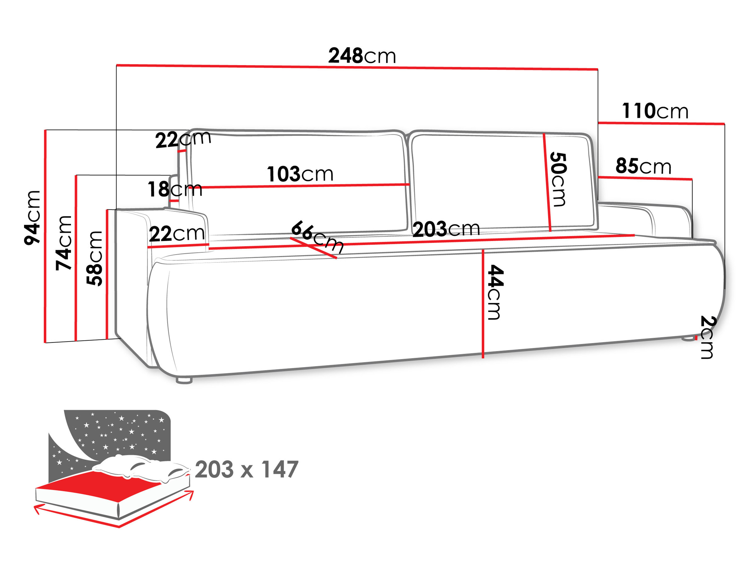 Canapea extensibilă Bountiful 103 (Velo 635)