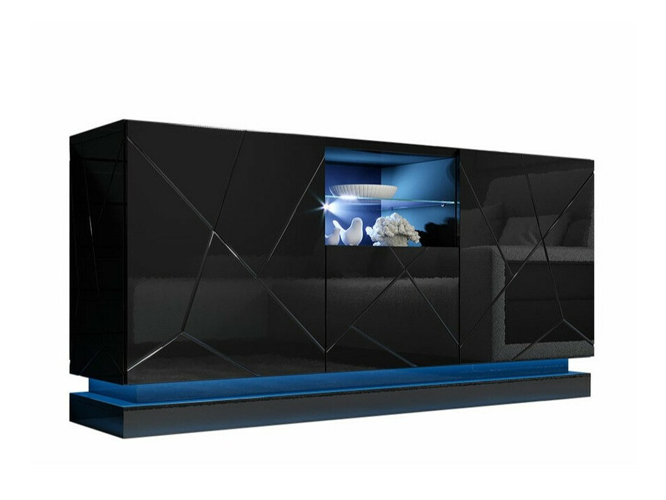 Bufet Linar (Negru + Negru lucios)