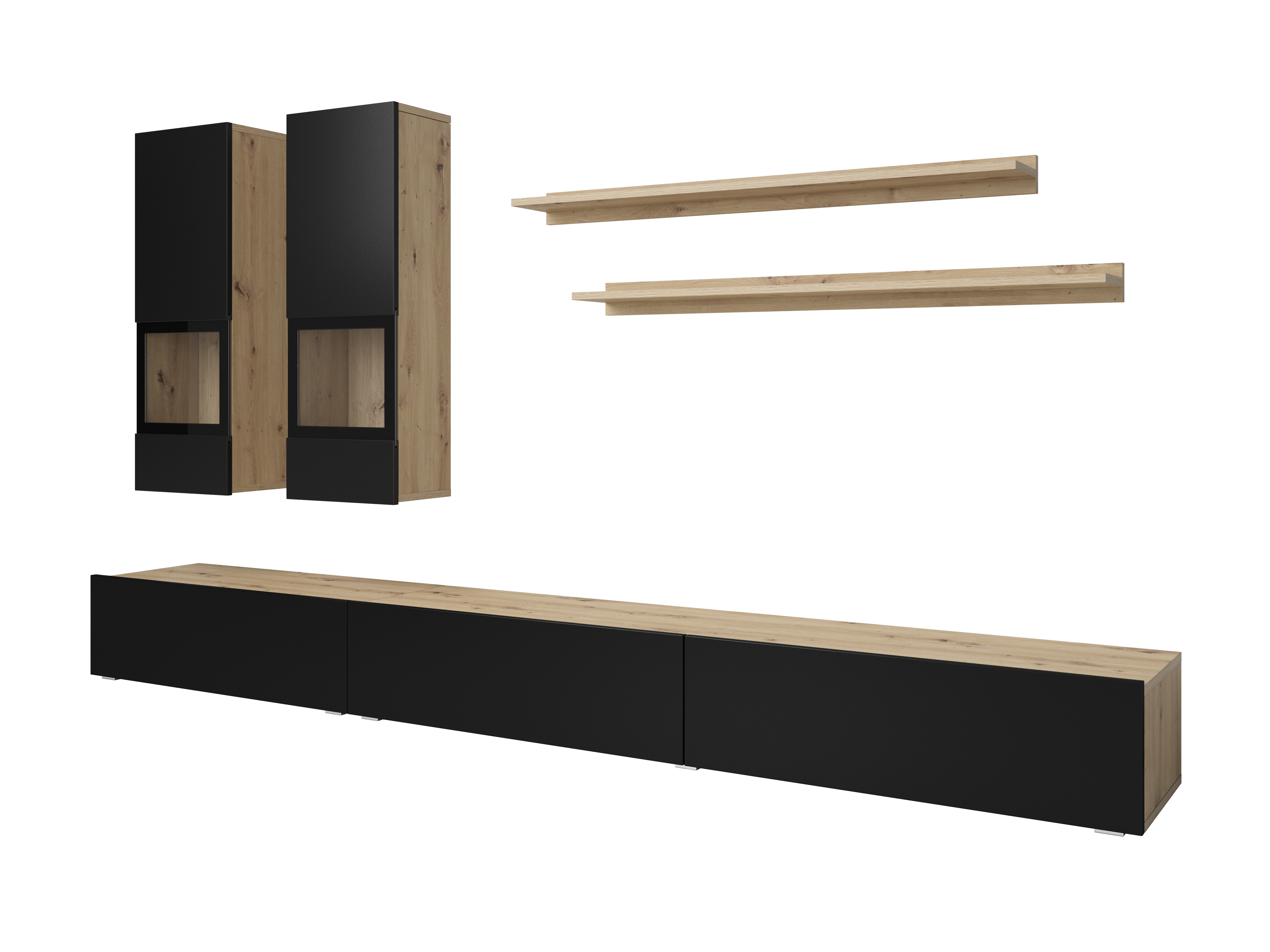 Set de living Serodeu 104 (Stejar artizan + Negru mat)