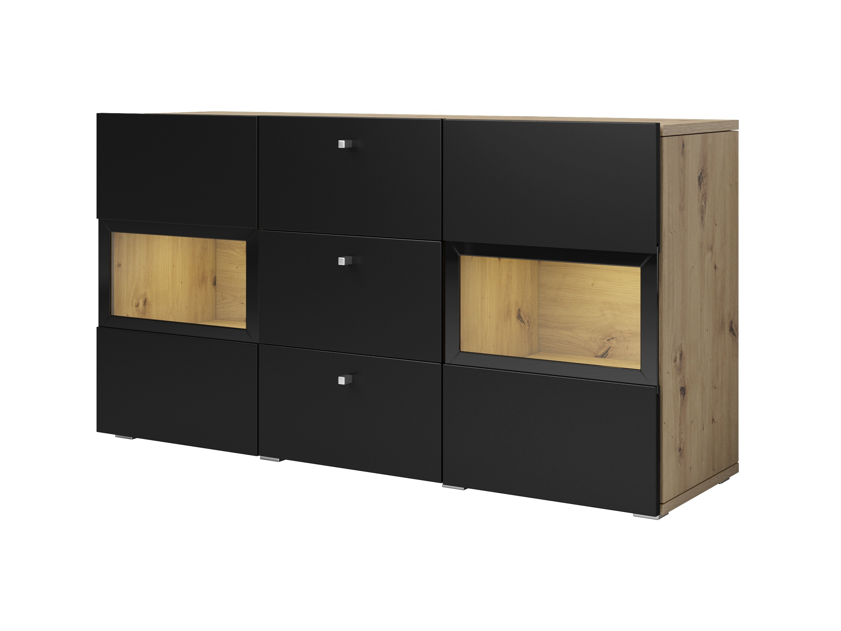 Set de living Serodeu 104 (Stejar artizan + Negru mat)