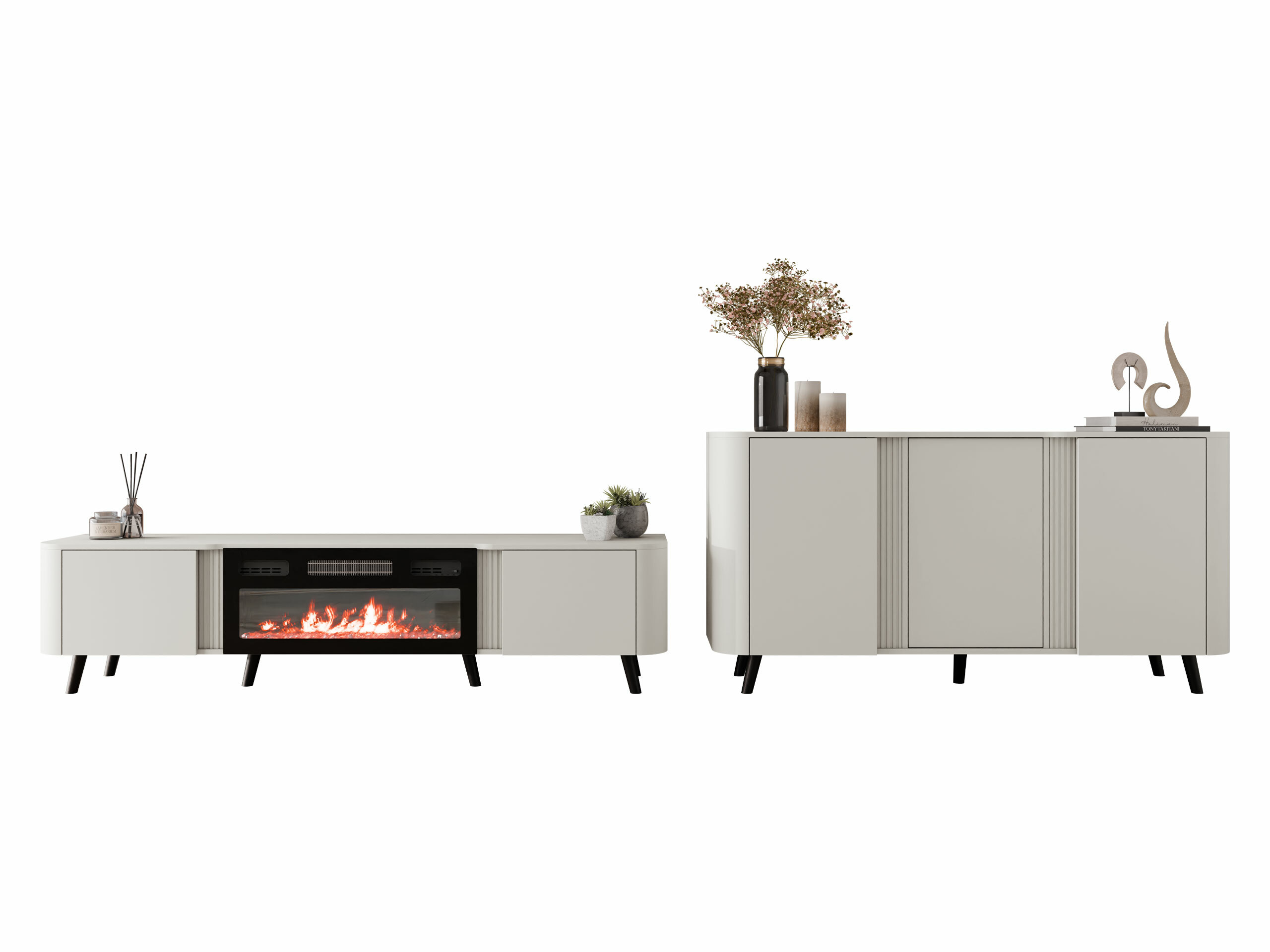 Set de living Charlotte 204 (Cașmir + Negru)