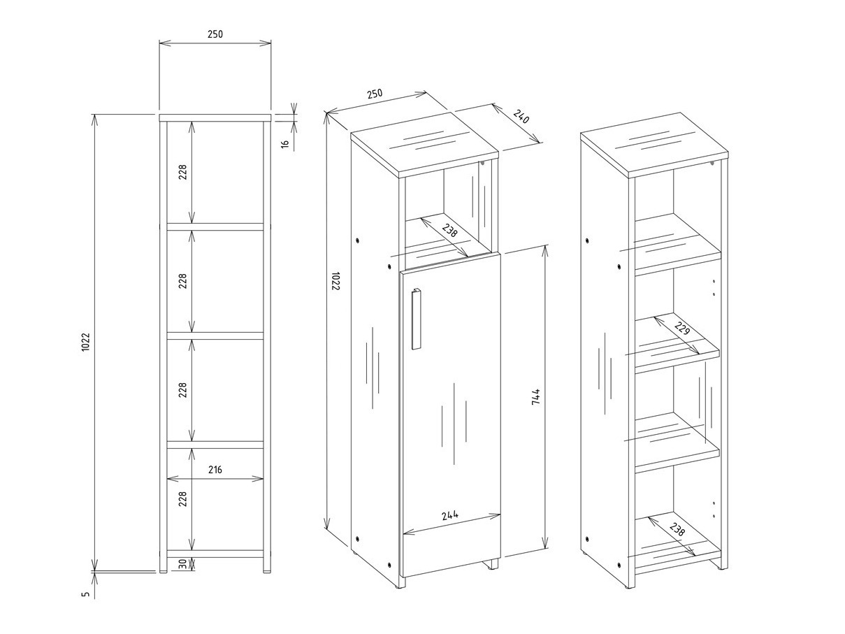 Cabinet de baie neancorat Mandeville 344