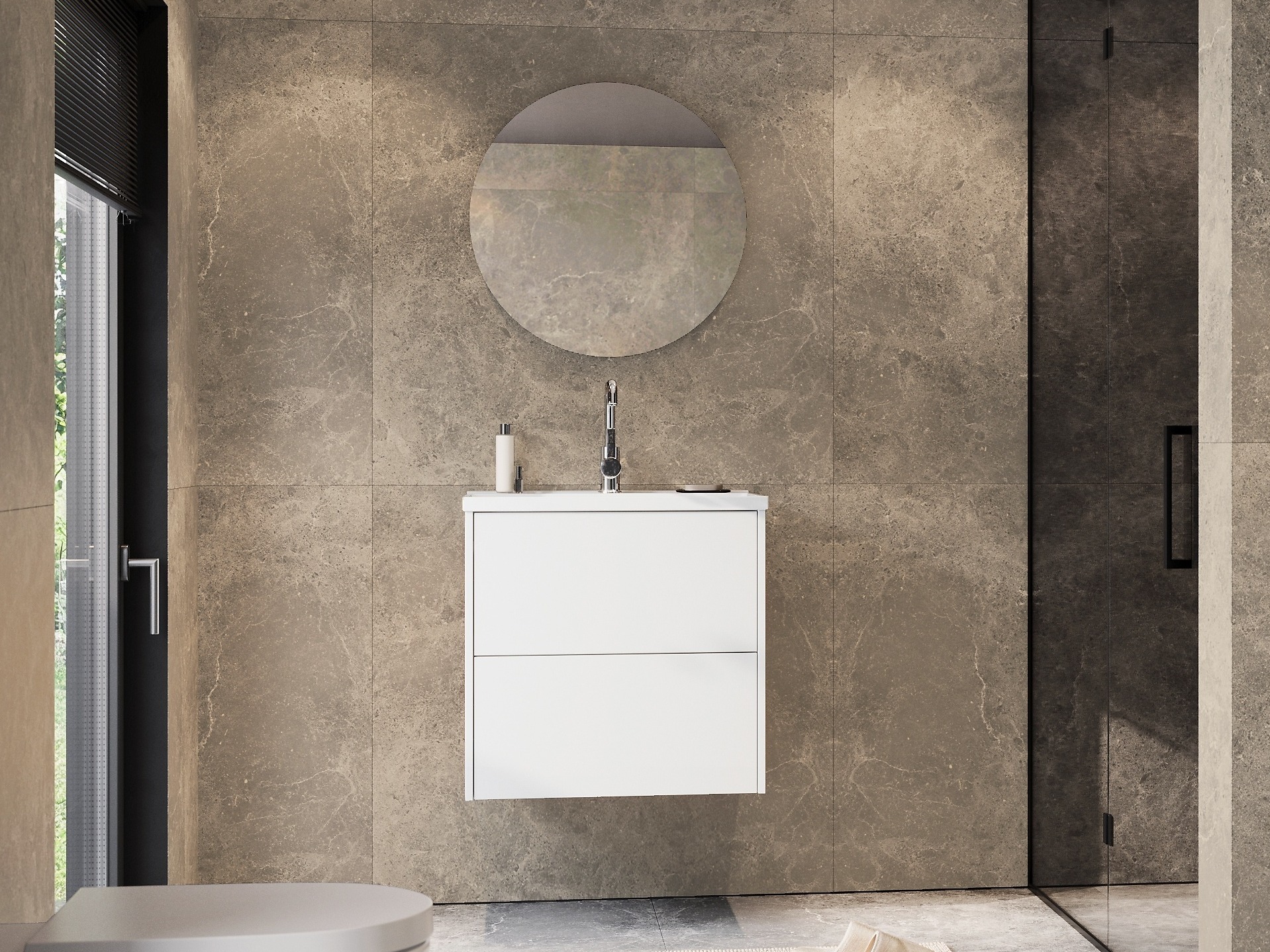 Cabinet atârnat pentru baie Sacramento 522 (Alb)