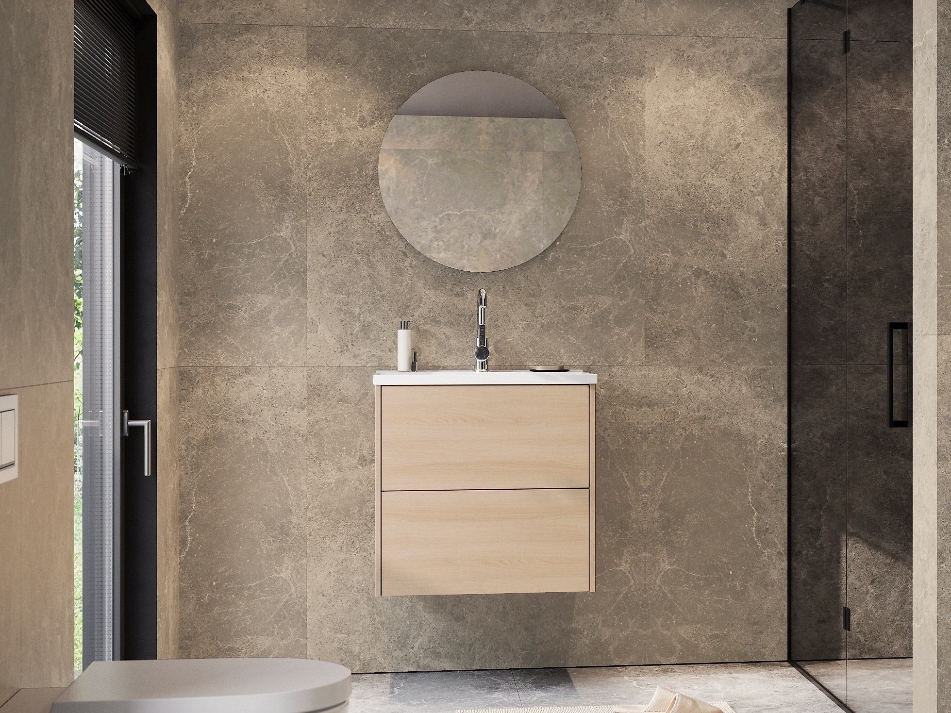 Cabinet atârnat pentru baie Sacramento 522 (Stejar)