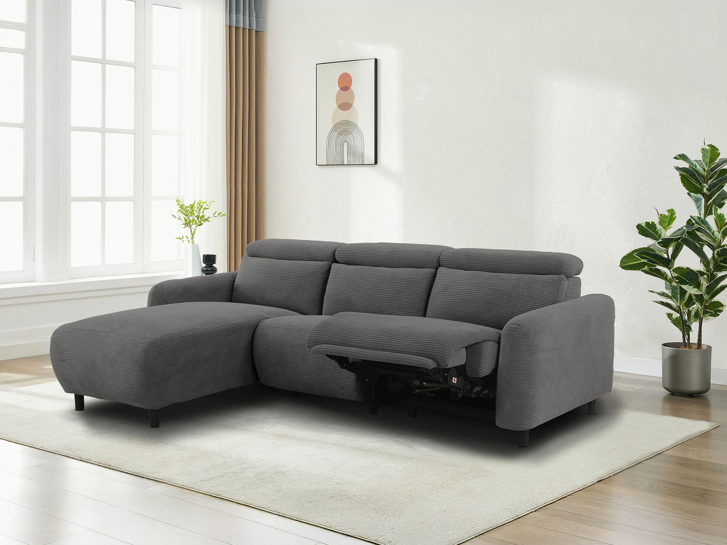 Colțar cu recliner Denton 1509 (Antracit)