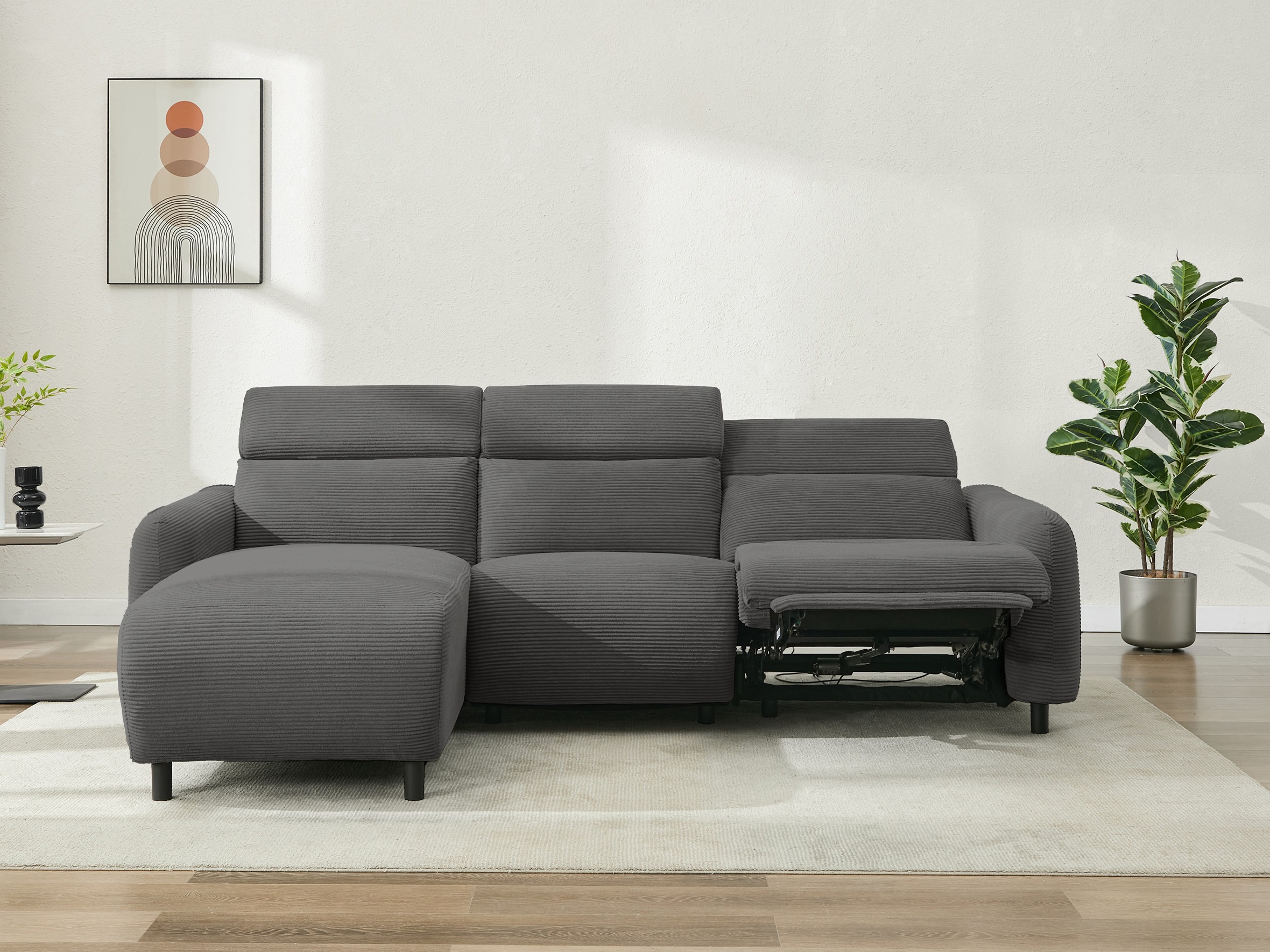 Colțar cu recliner Denton 1509 (Antracit)