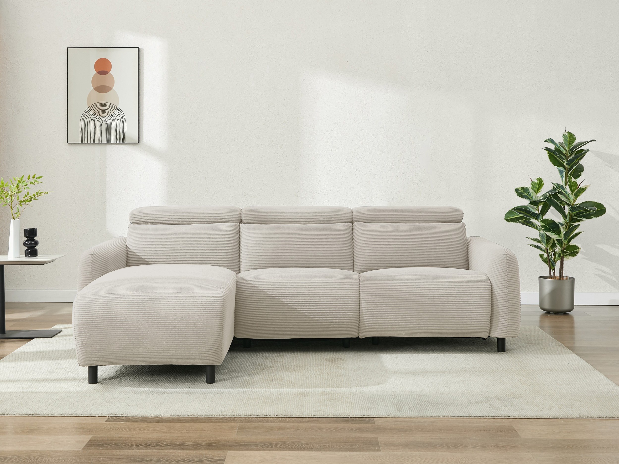 Colțar cu recliner Denton 1509 (Crem)