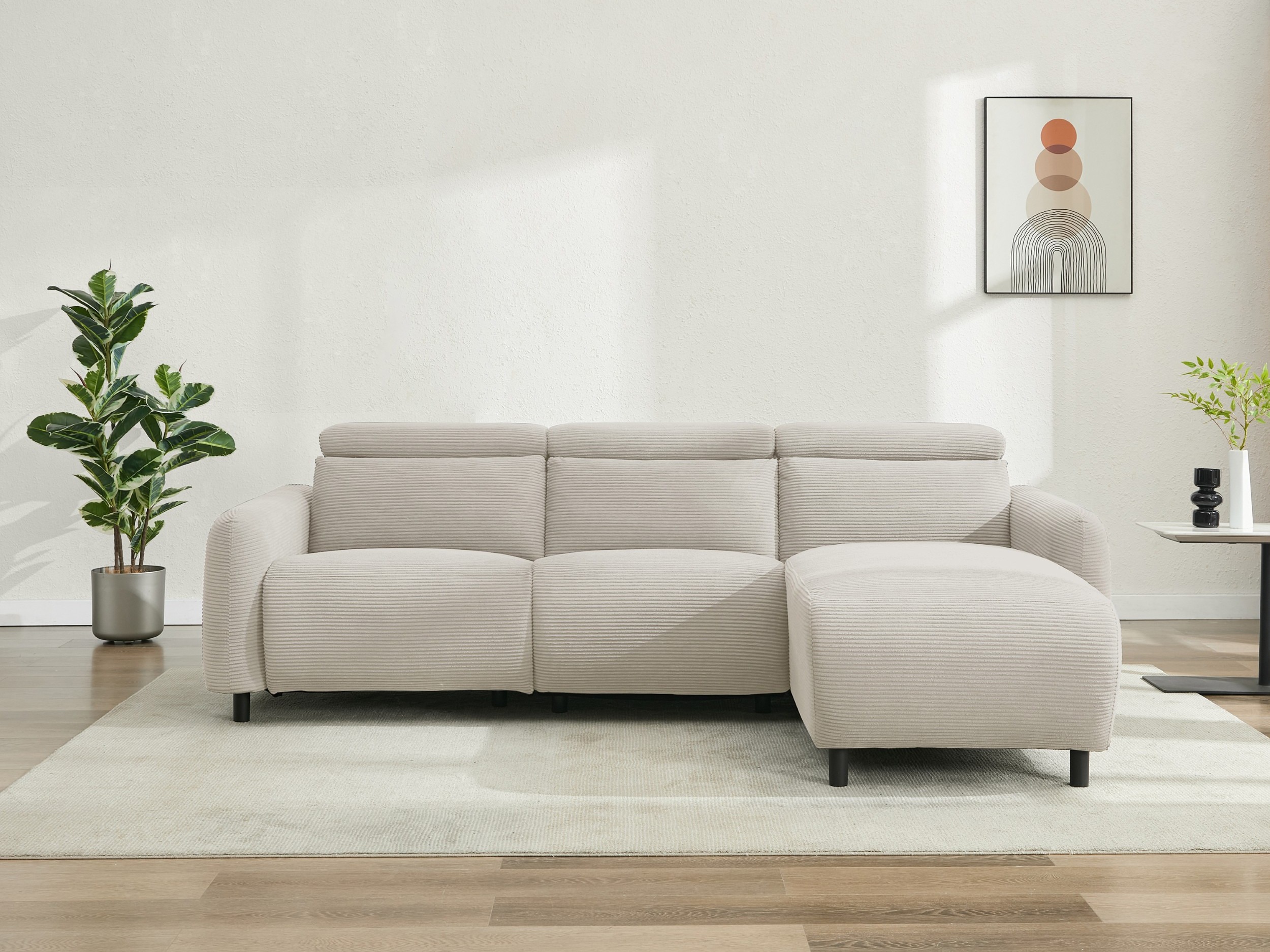 Colțar cu recliner Denton 1509 (Crem)