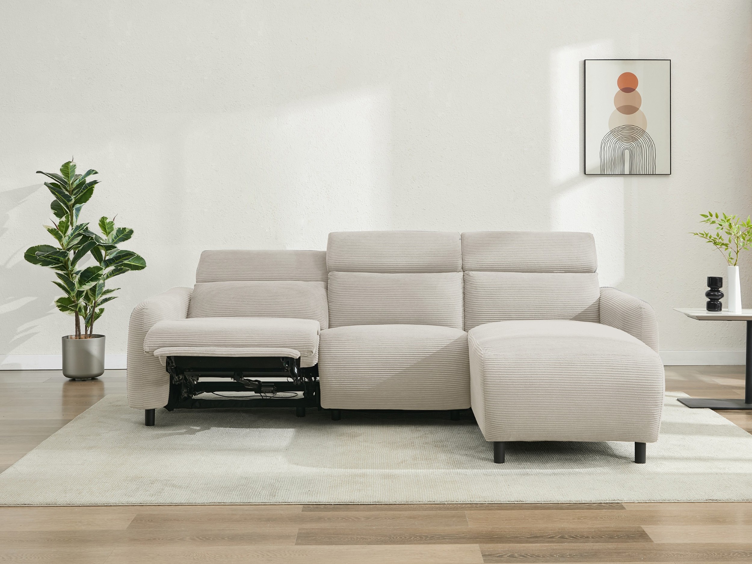 Colțar cu recliner Denton 1509 (Crem)