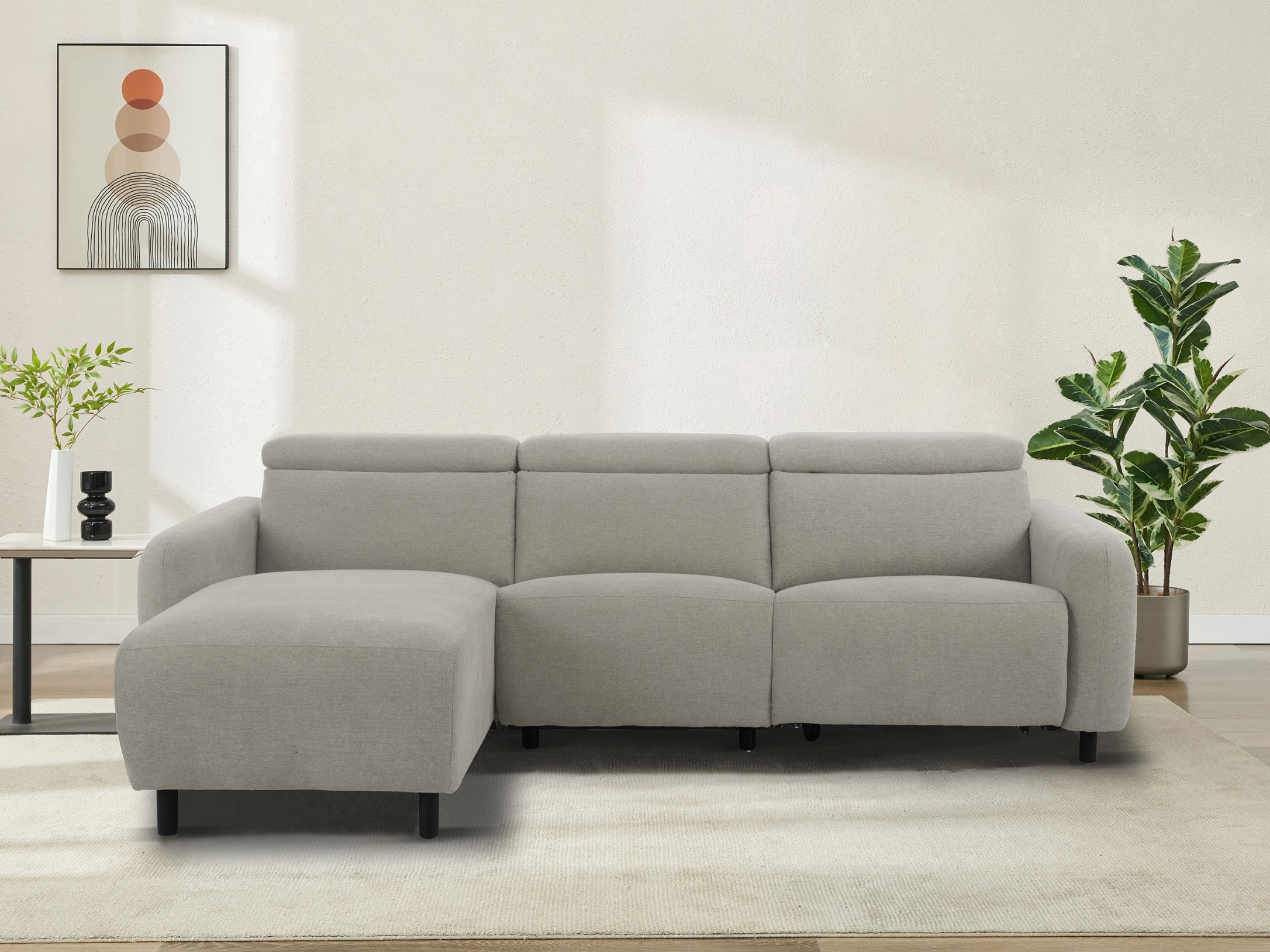 Colțar cu recliner Denton 1509 (Gri deschis)