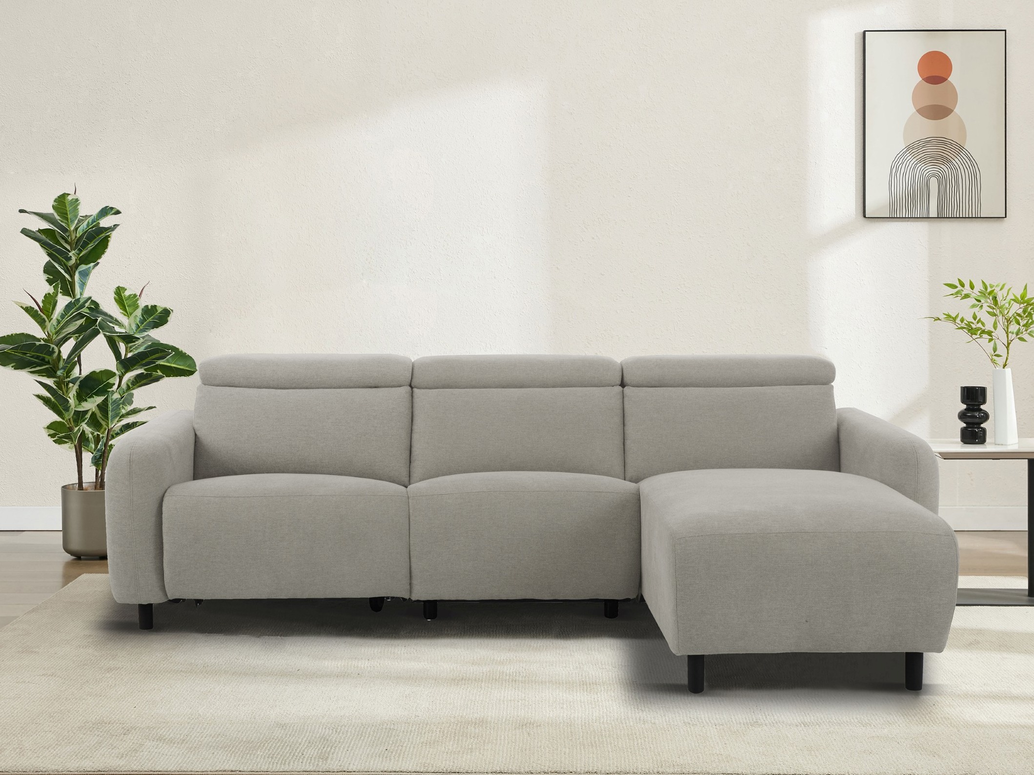 Colțar cu recliner Denton 1509 (Gri deschis)