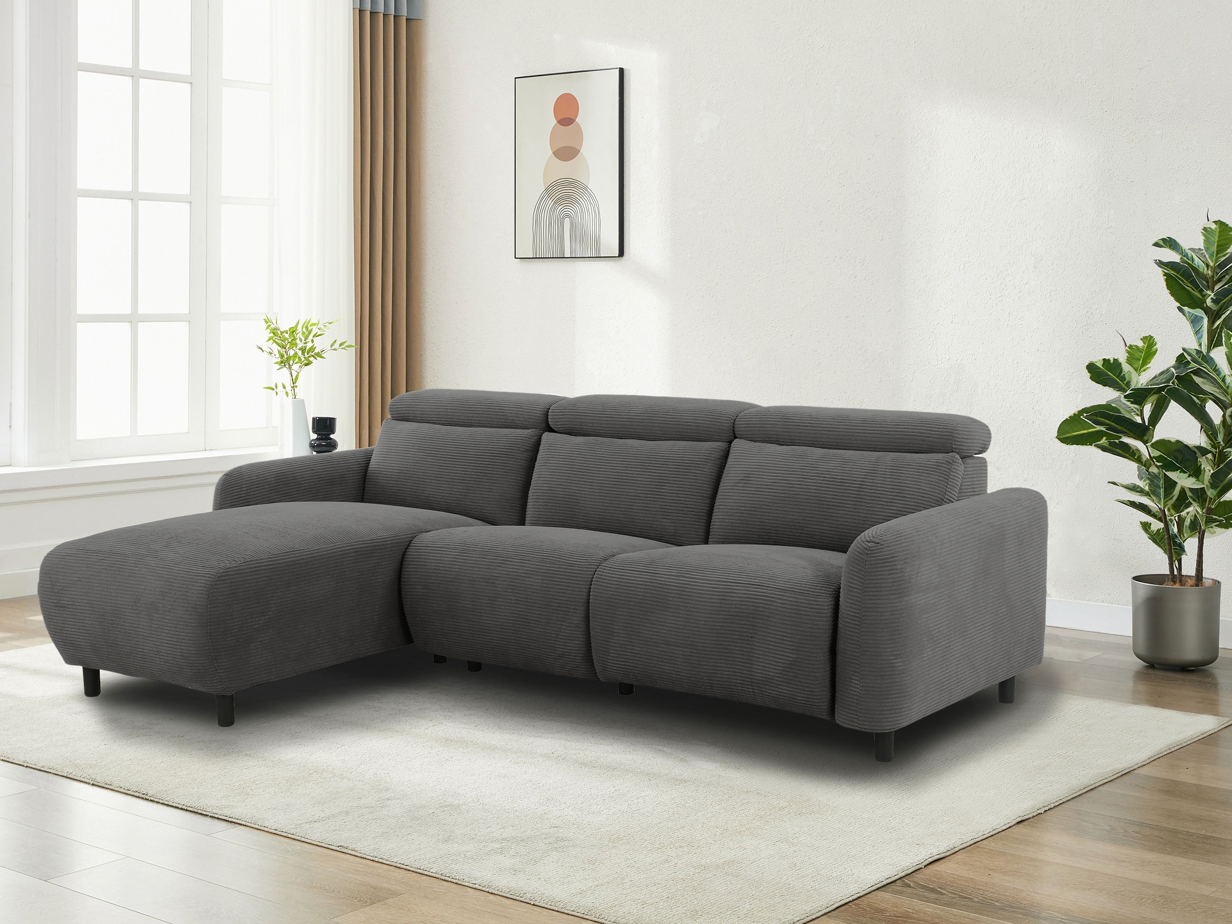 Colțar cu recliner Denton 1509 (Gri)