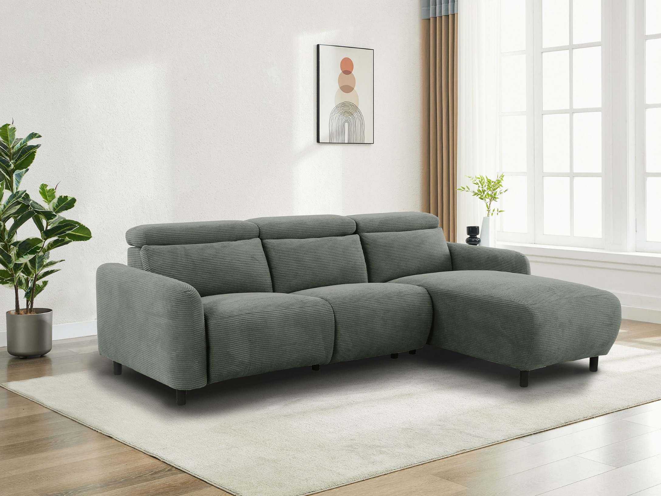 Colțar cu recliner Denton 1509 (Gri)