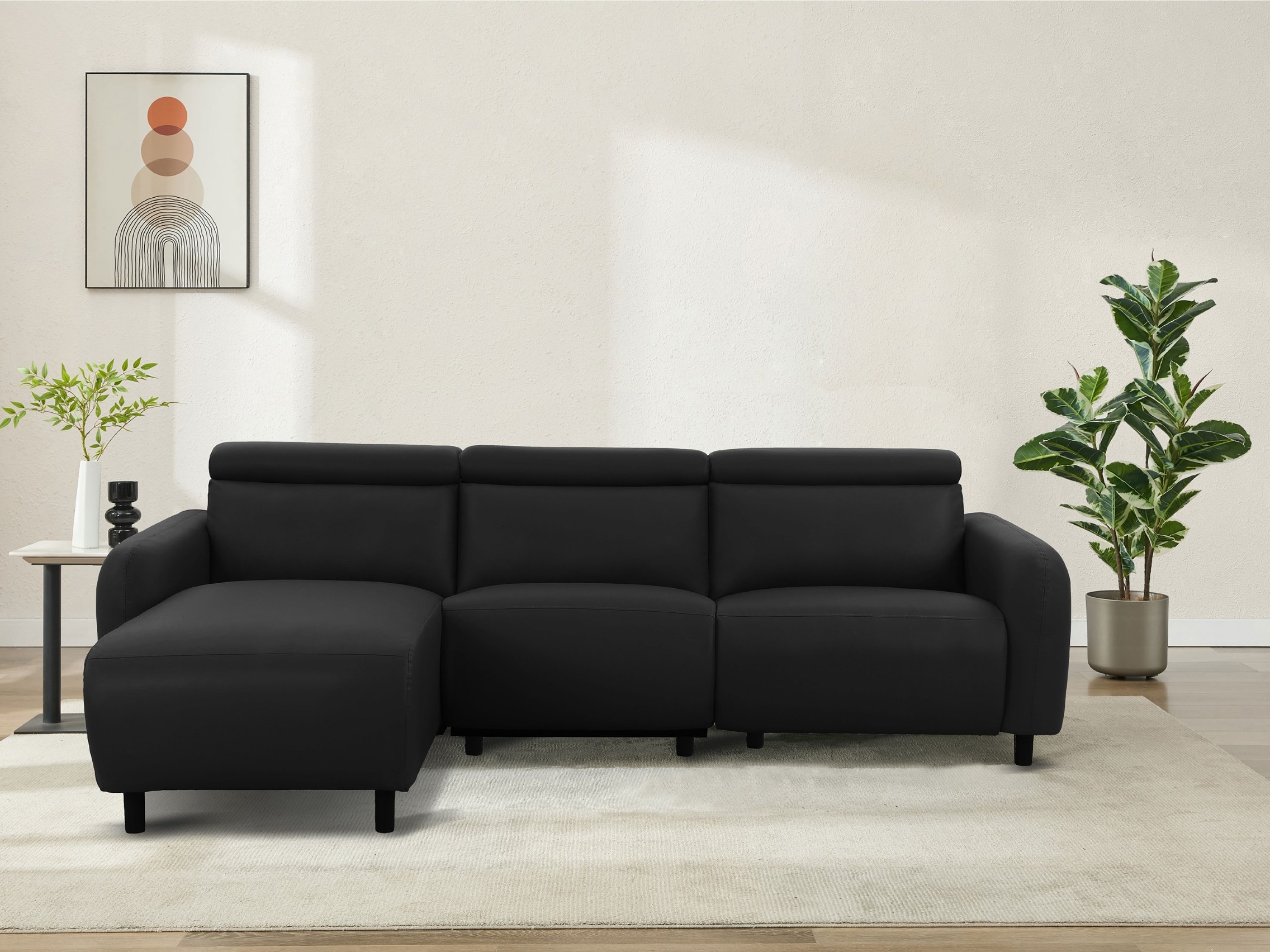 Colțar cu recliner Denton 1509 (Negru)