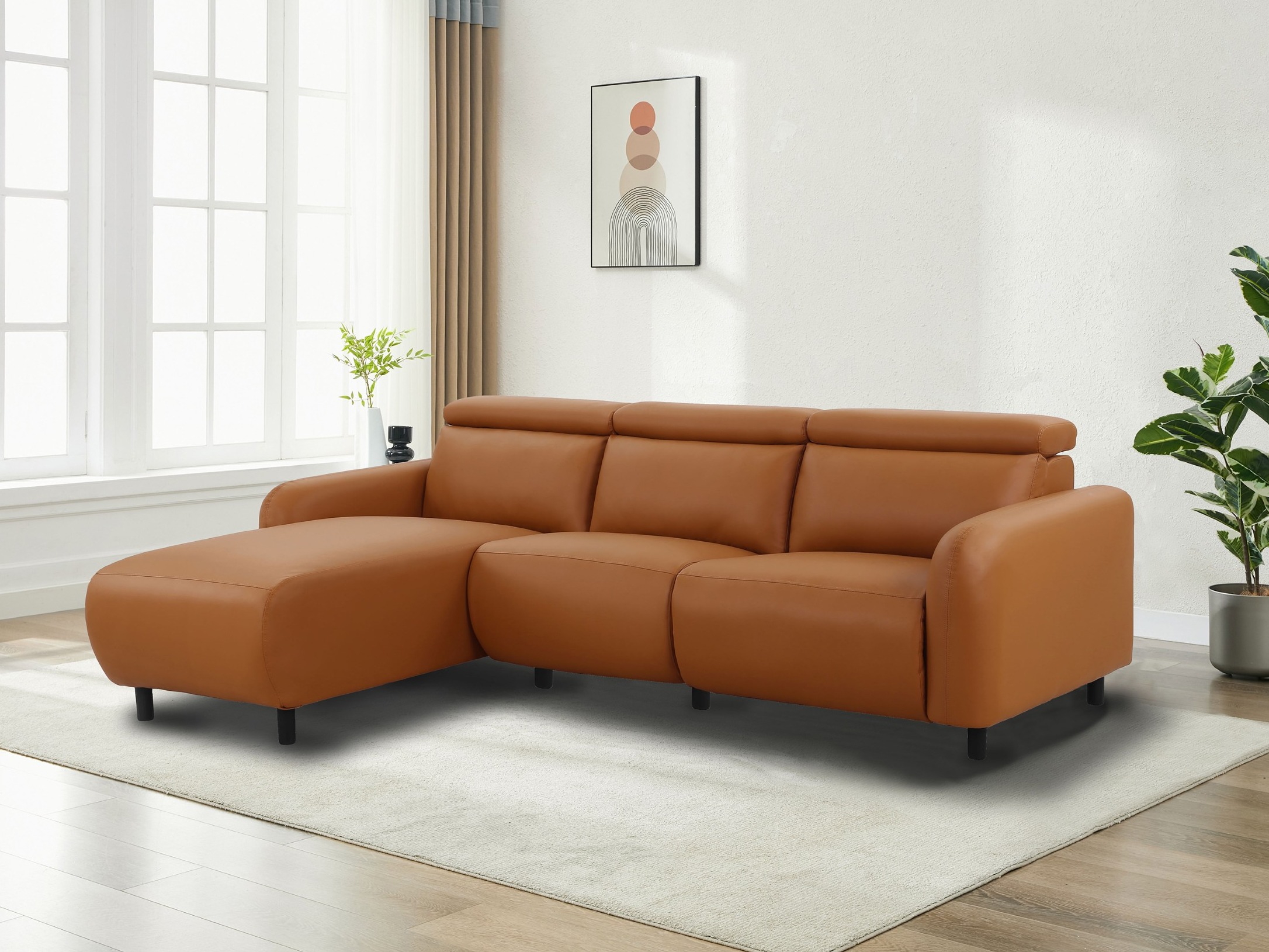 Colțar cu recliner Denton 1509 (Portocaliu)