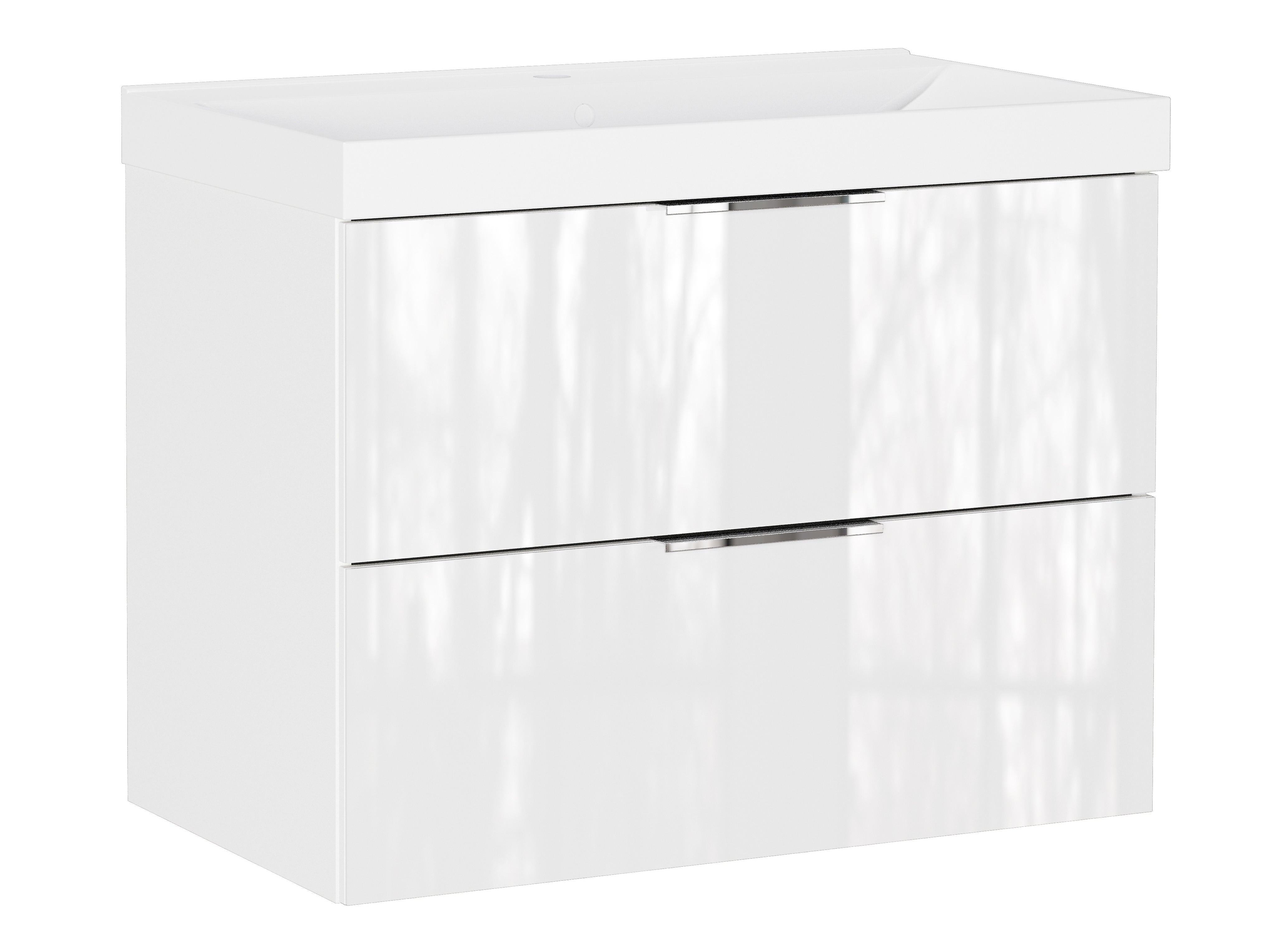 Cabinet atârnat pentru baie Sacramento 528 (Alb lucios)