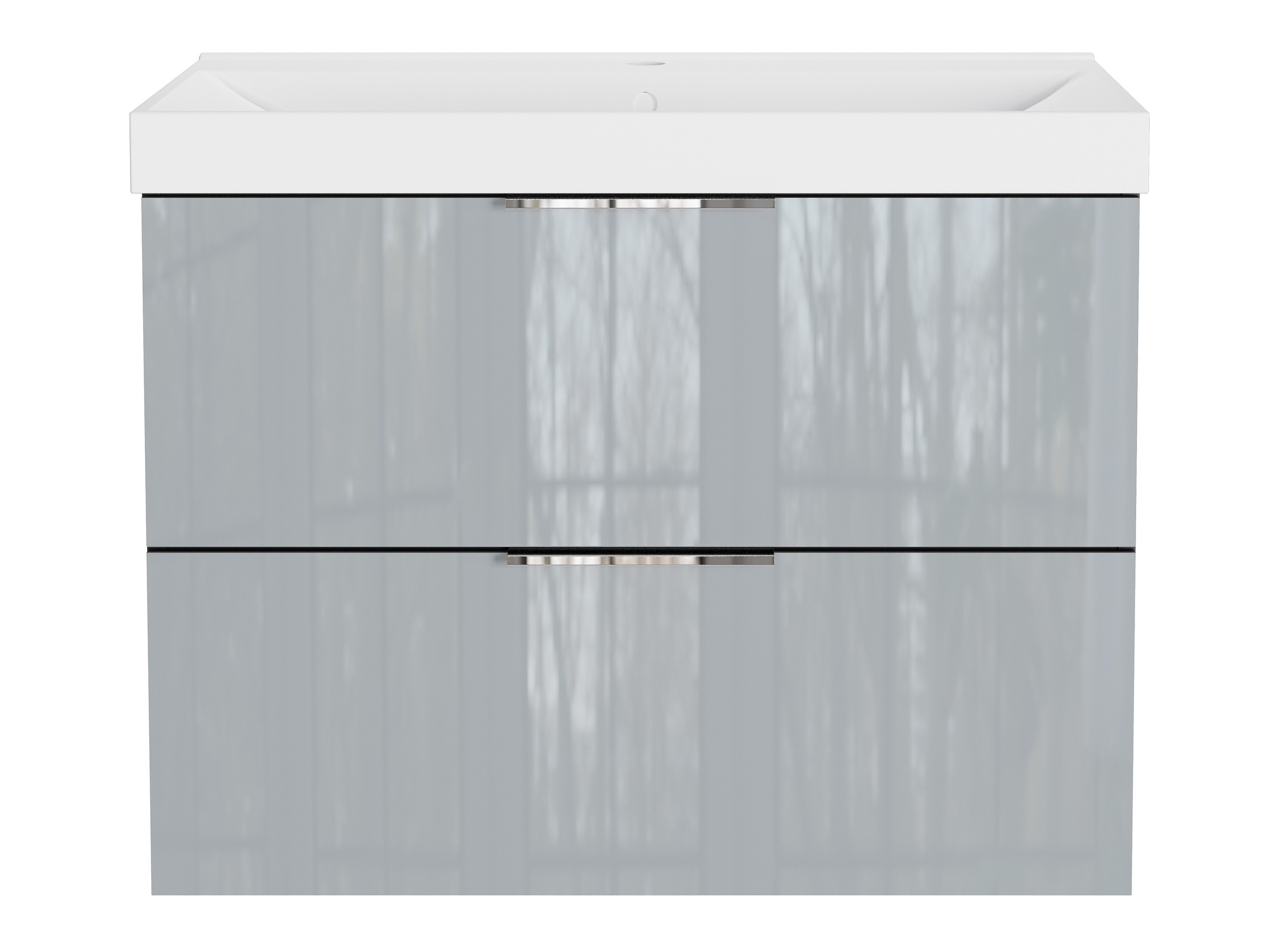 Cabinet atârnat pentru baie Sacramento 528 (Gri lucios)