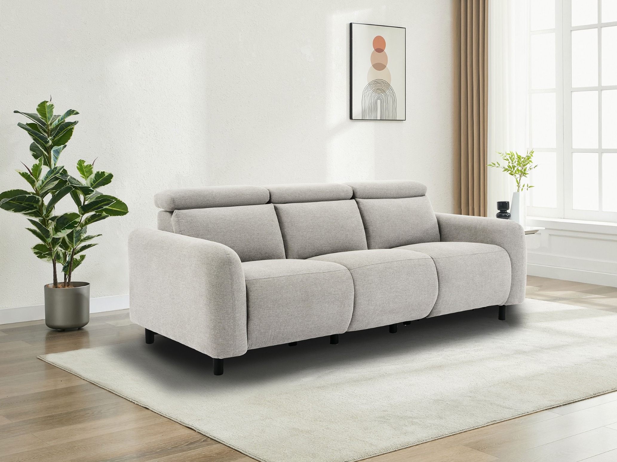 Canapea recliner Denton 1511 (Gri deschis)