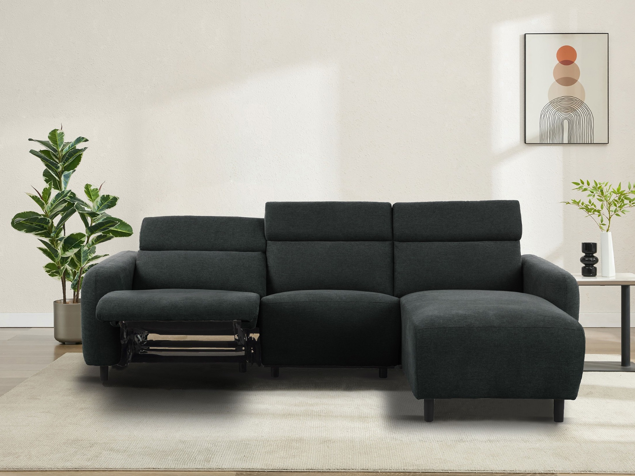Colțar cu recliner Denton 1510 (Antracit)