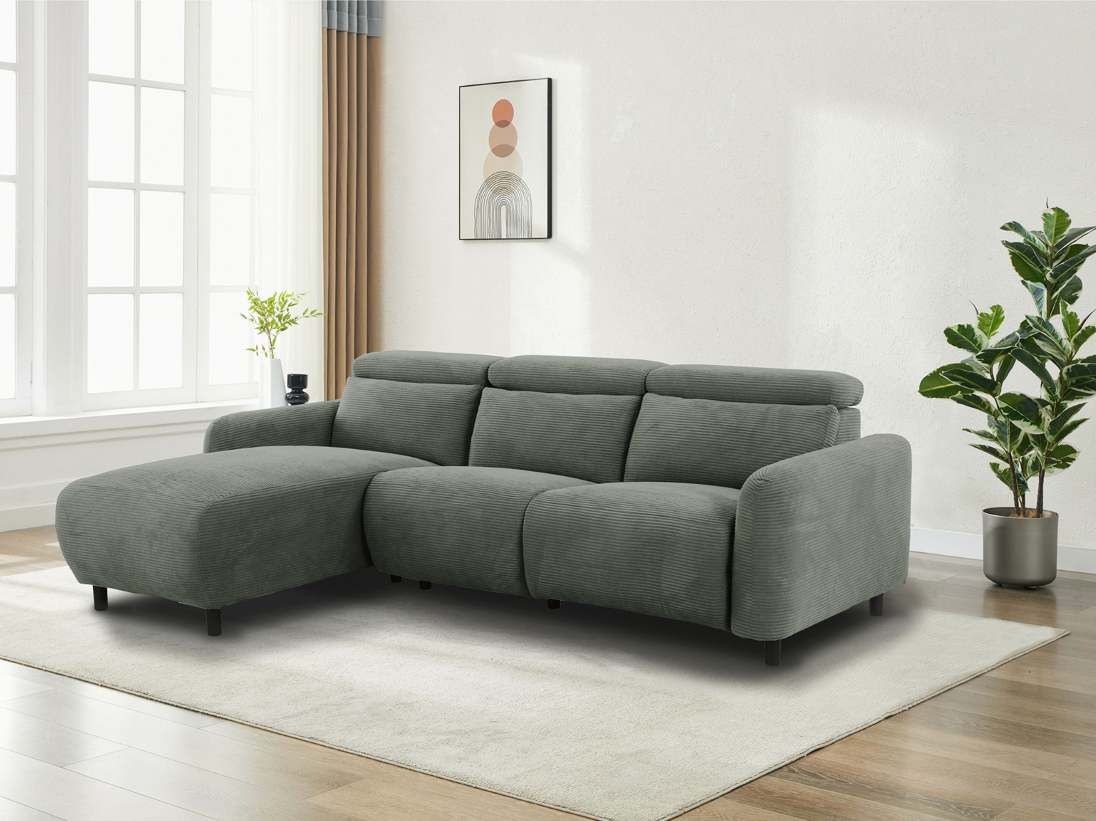 Colțar cu recliner Denton 1510 (Gri)