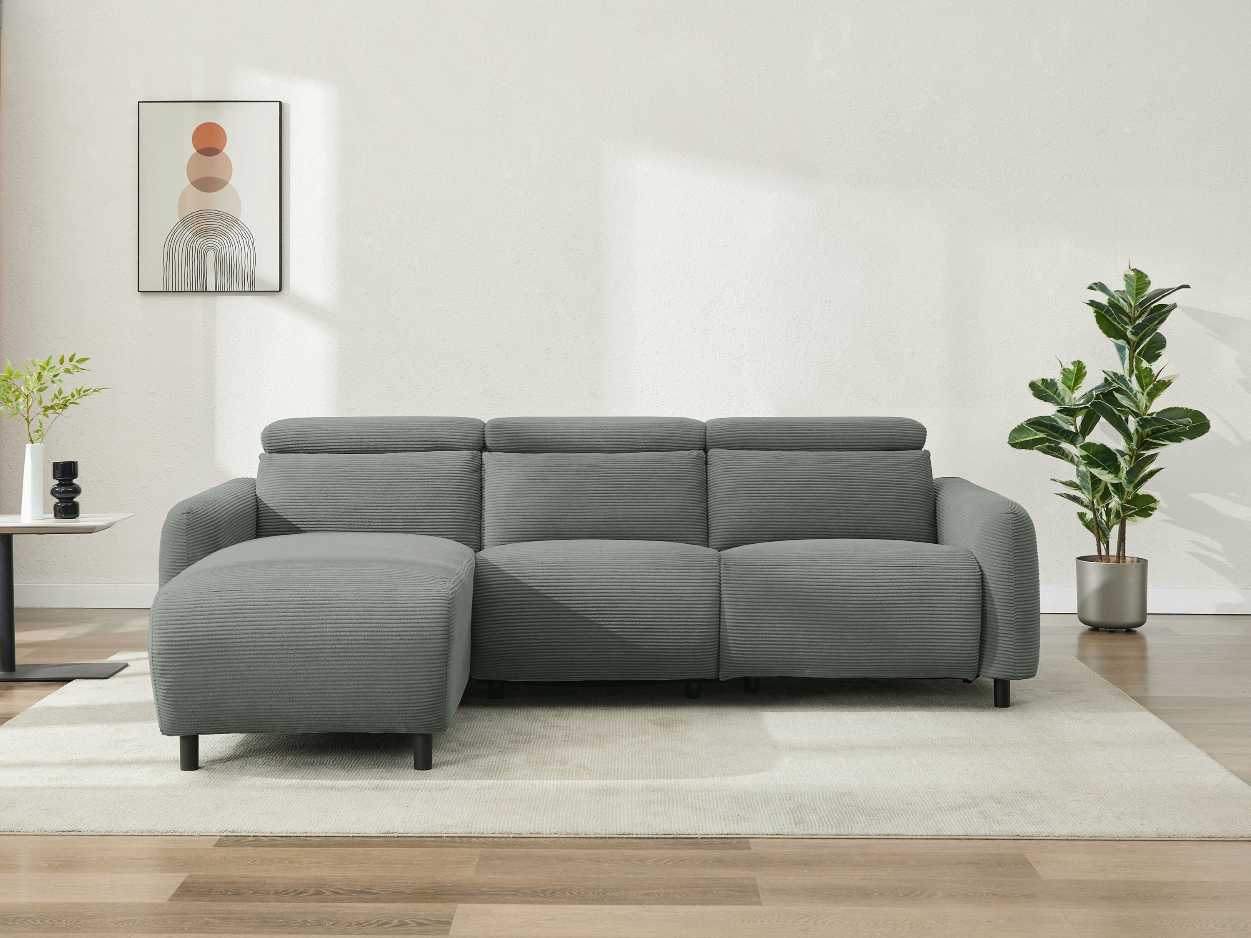 Colțar cu recliner Denton 1510 (Gri)