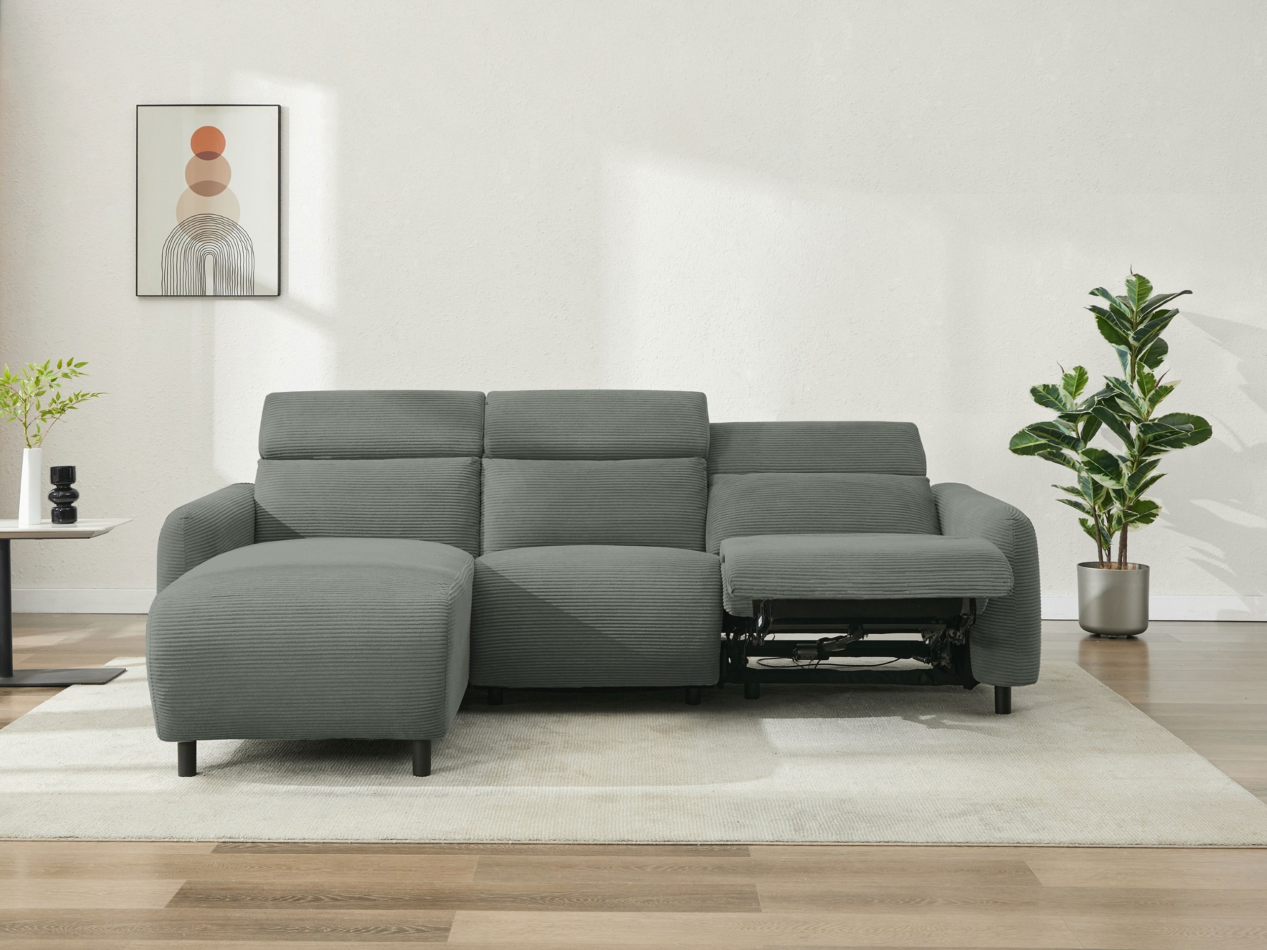 Colțar cu recliner Denton 1510 (Gri)
