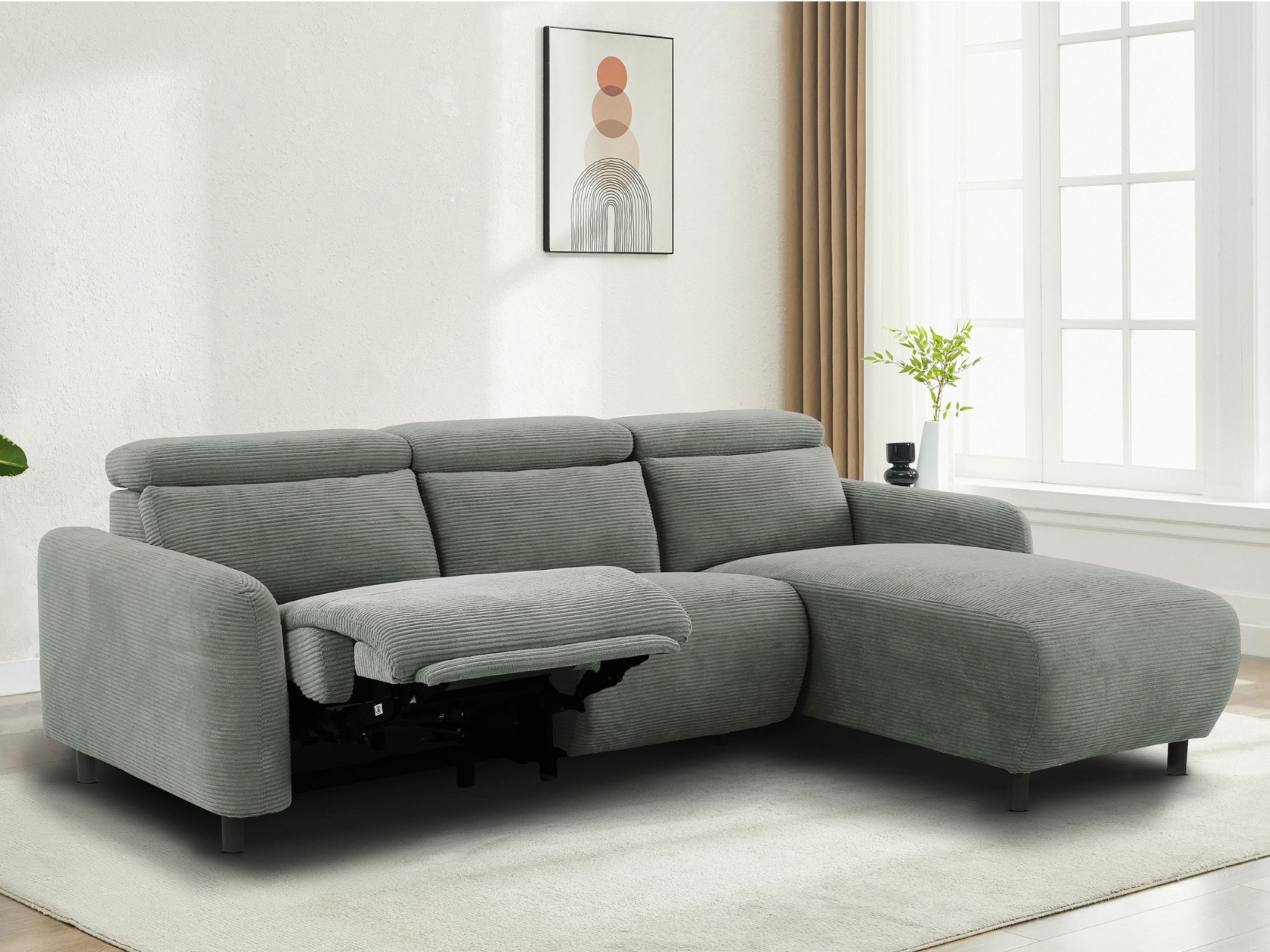 Colțar cu recliner Denton 1510 (Gri)