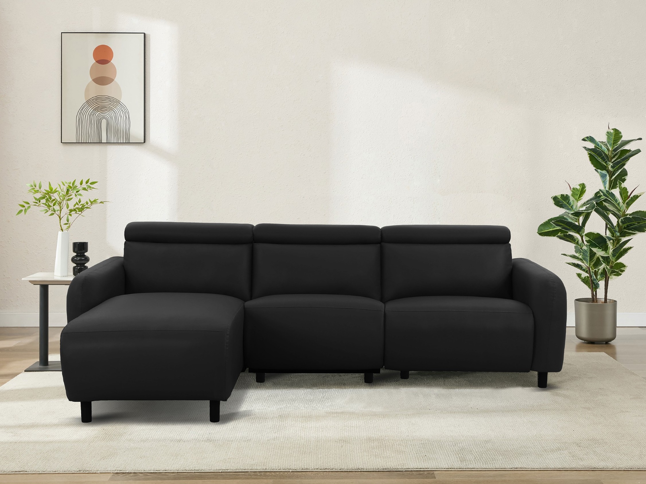 Colțar cu recliner Denton 1510 (Negru)