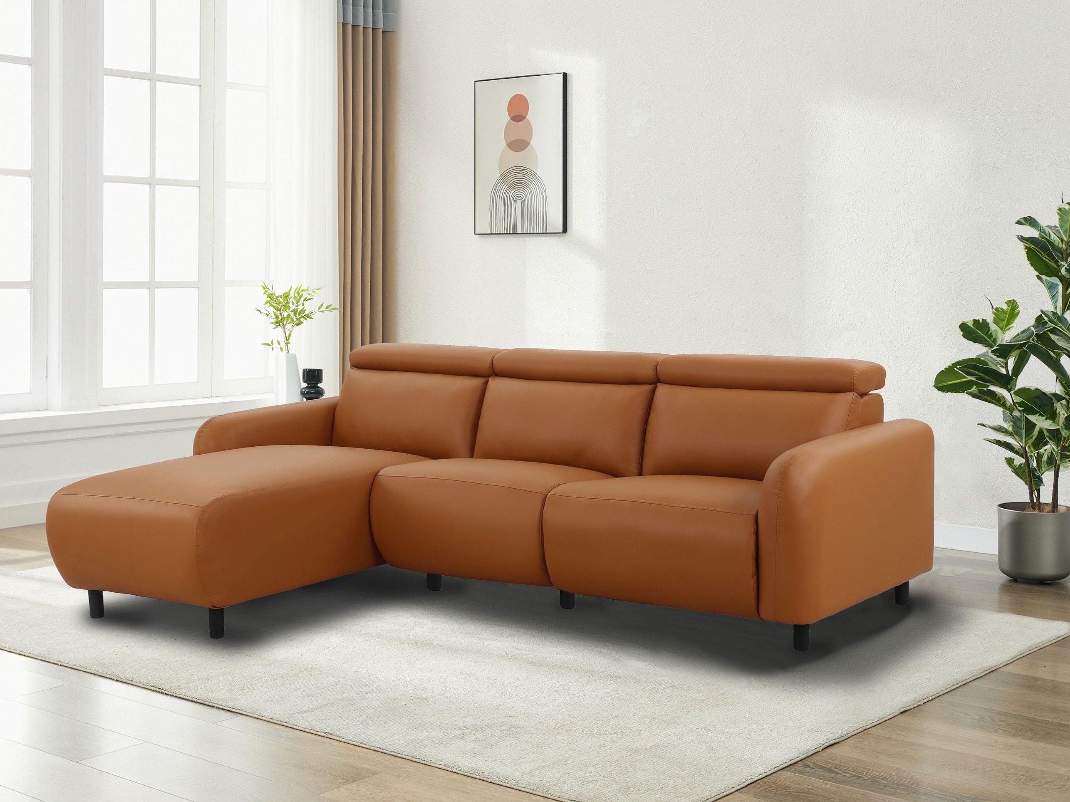 Colțar cu recliner Denton 1510 (Portocaliu)