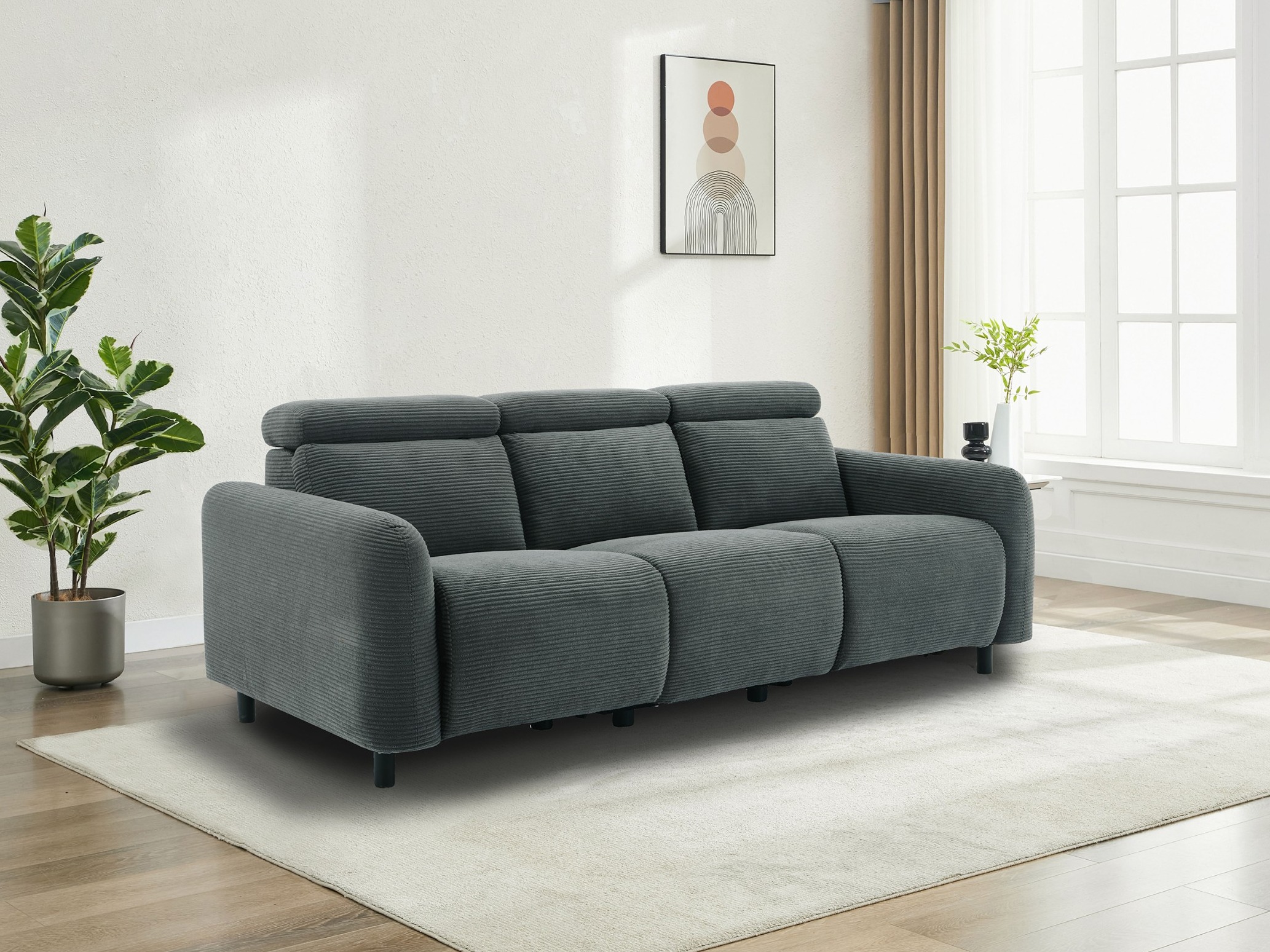 Canapea recliner Denton 1511 (Gri inchis)