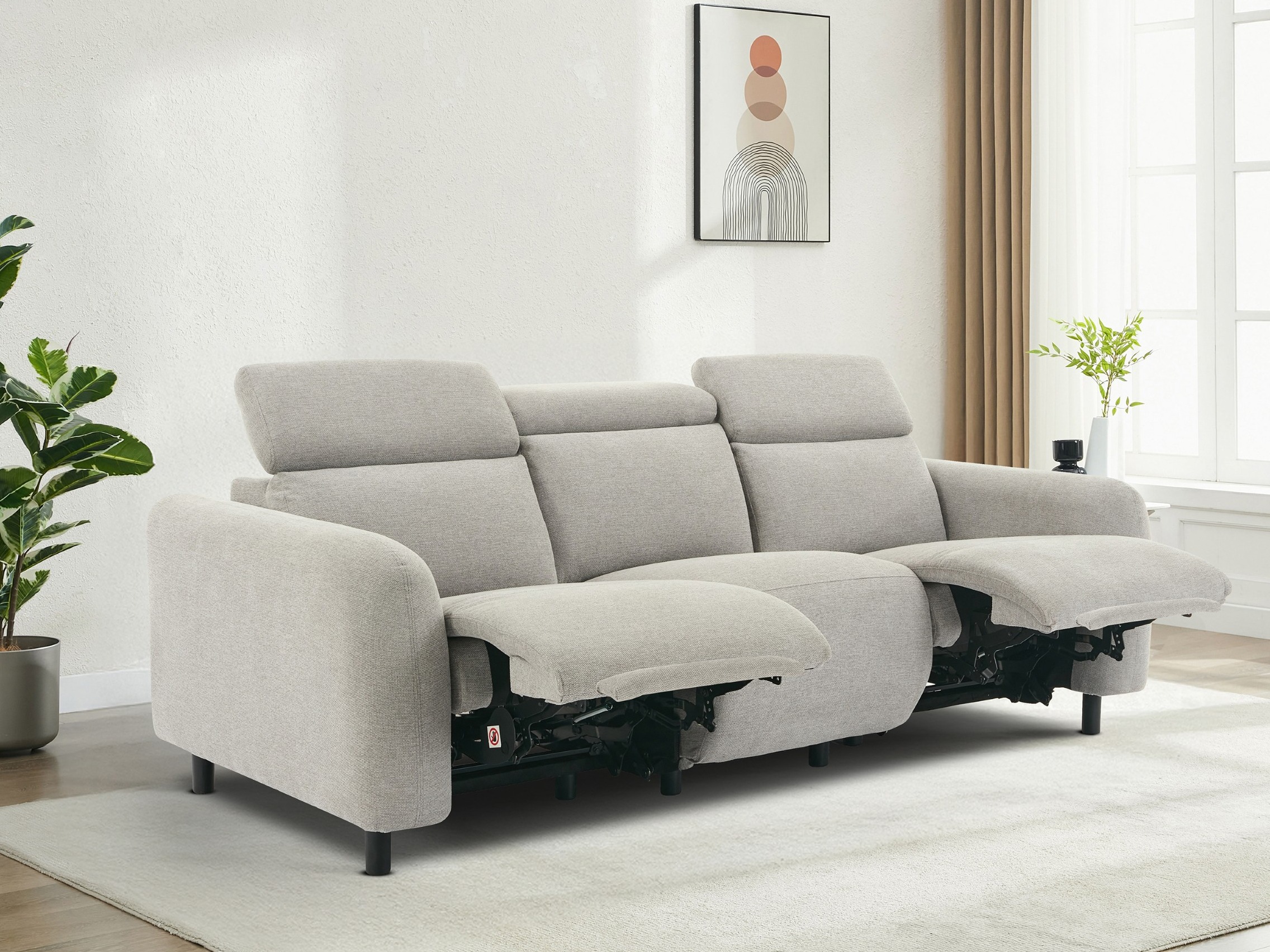 Canapea recliner Denton 1512 (Gri deschis)