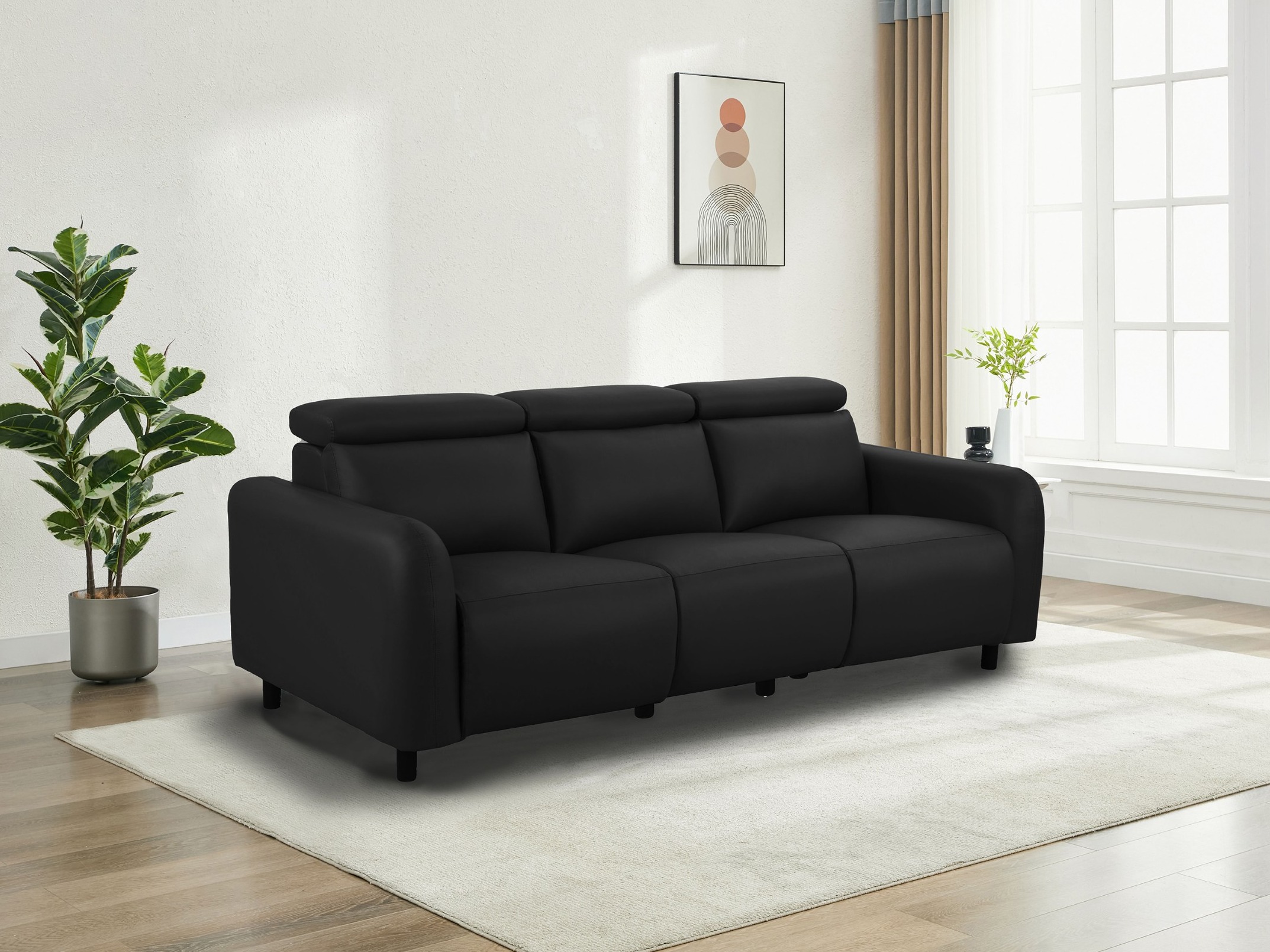Canapea recliner Revbena 102 (Negru)