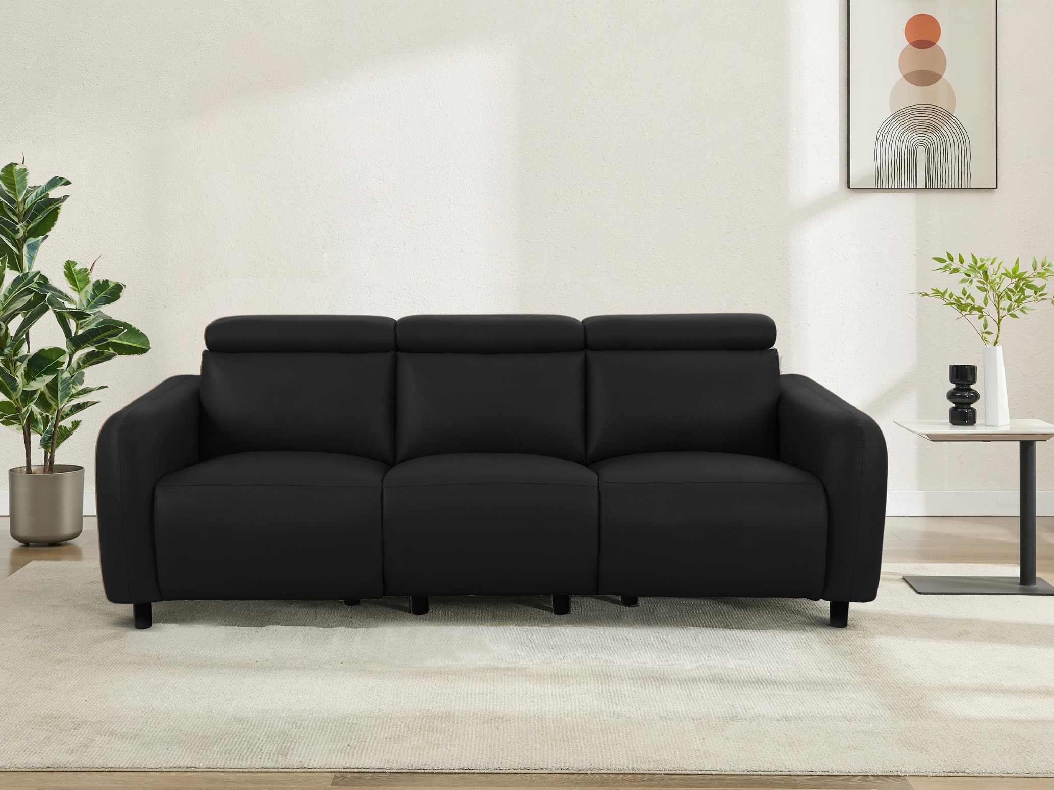 Canapea recliner Revbena 102 (Negru)