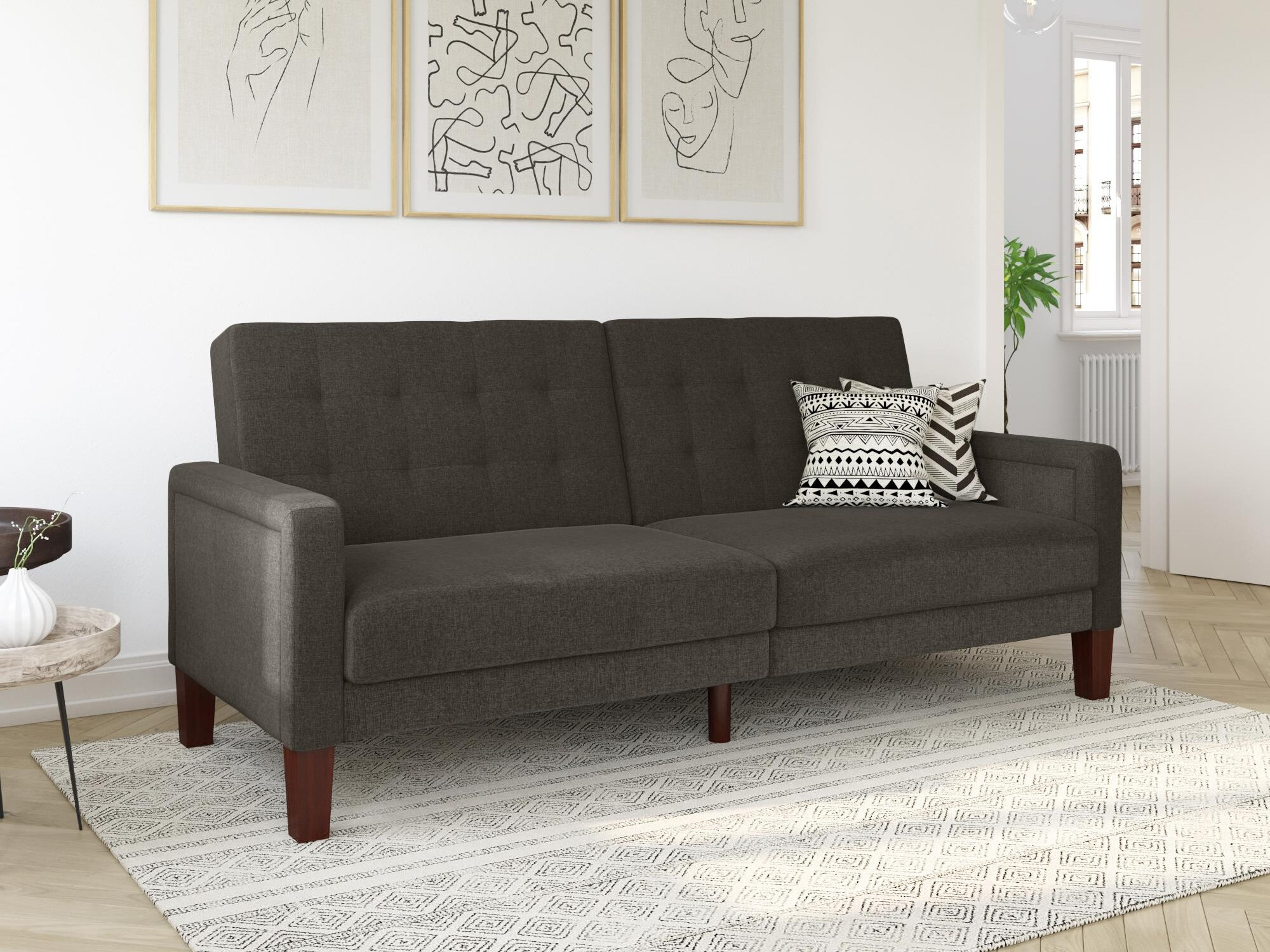 Canapea extensibilă Tulsa 128 (Gri inchis)