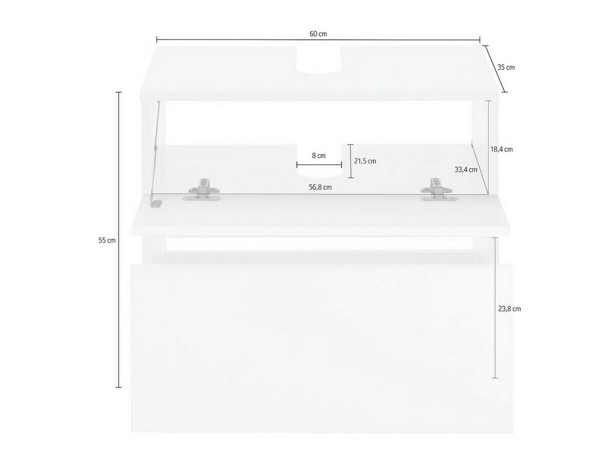 Mască de baie neancorată Soncamu 110 (Antracit + Stejar deschis)