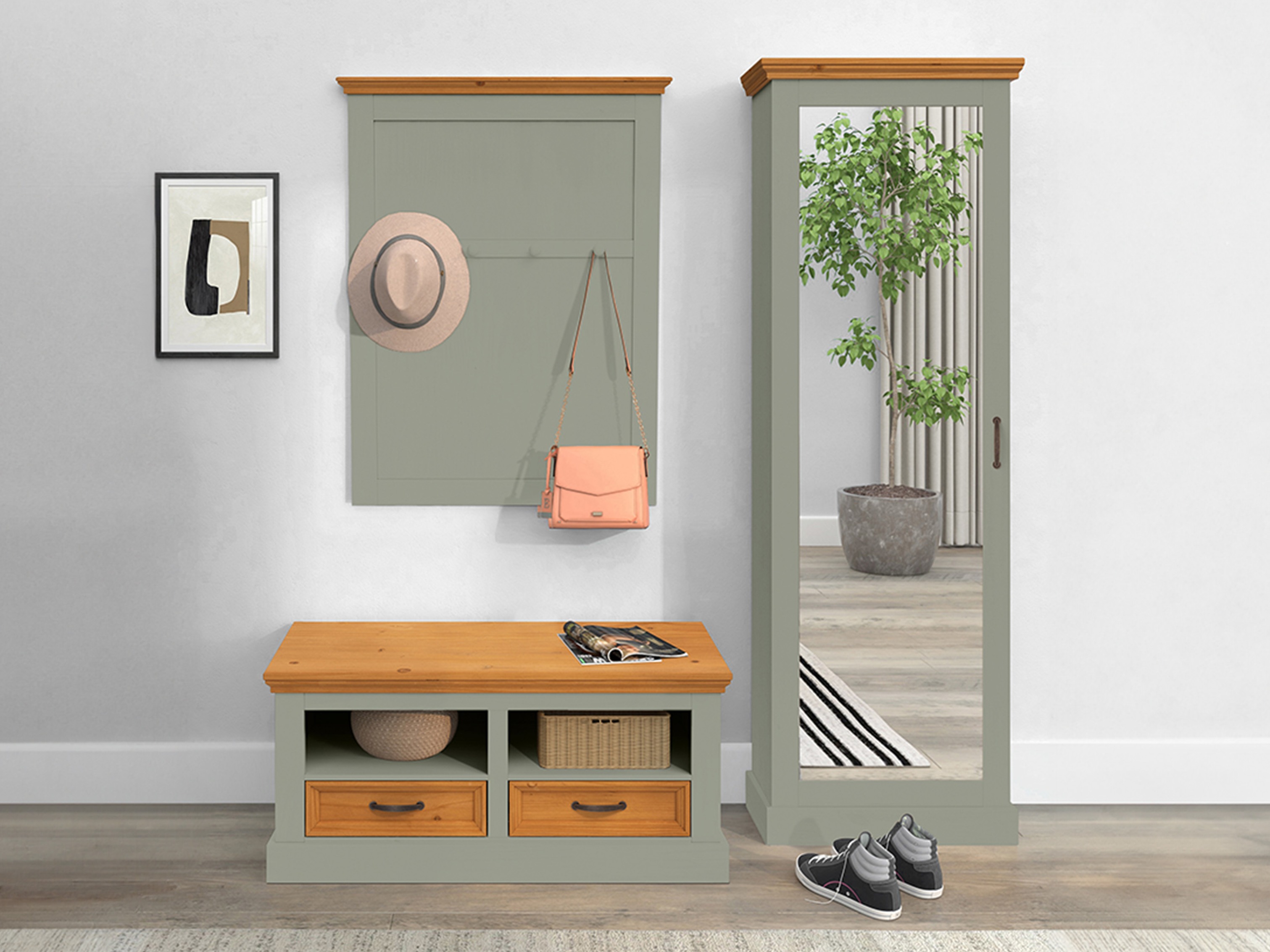 Comodă Tolelio 128 (Verde + Pin)