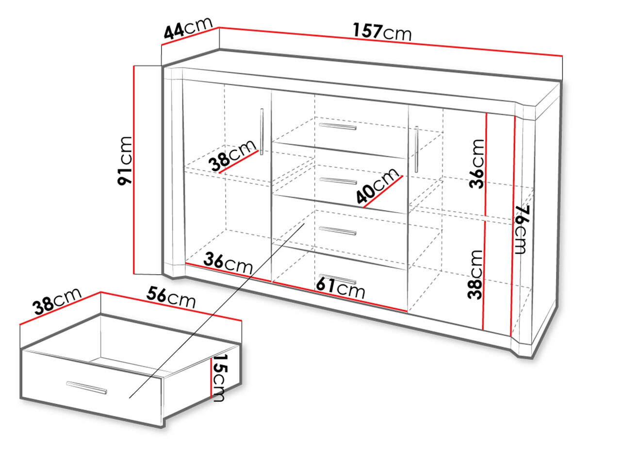 Comodă Lorelie 100 (Trufa stejar)