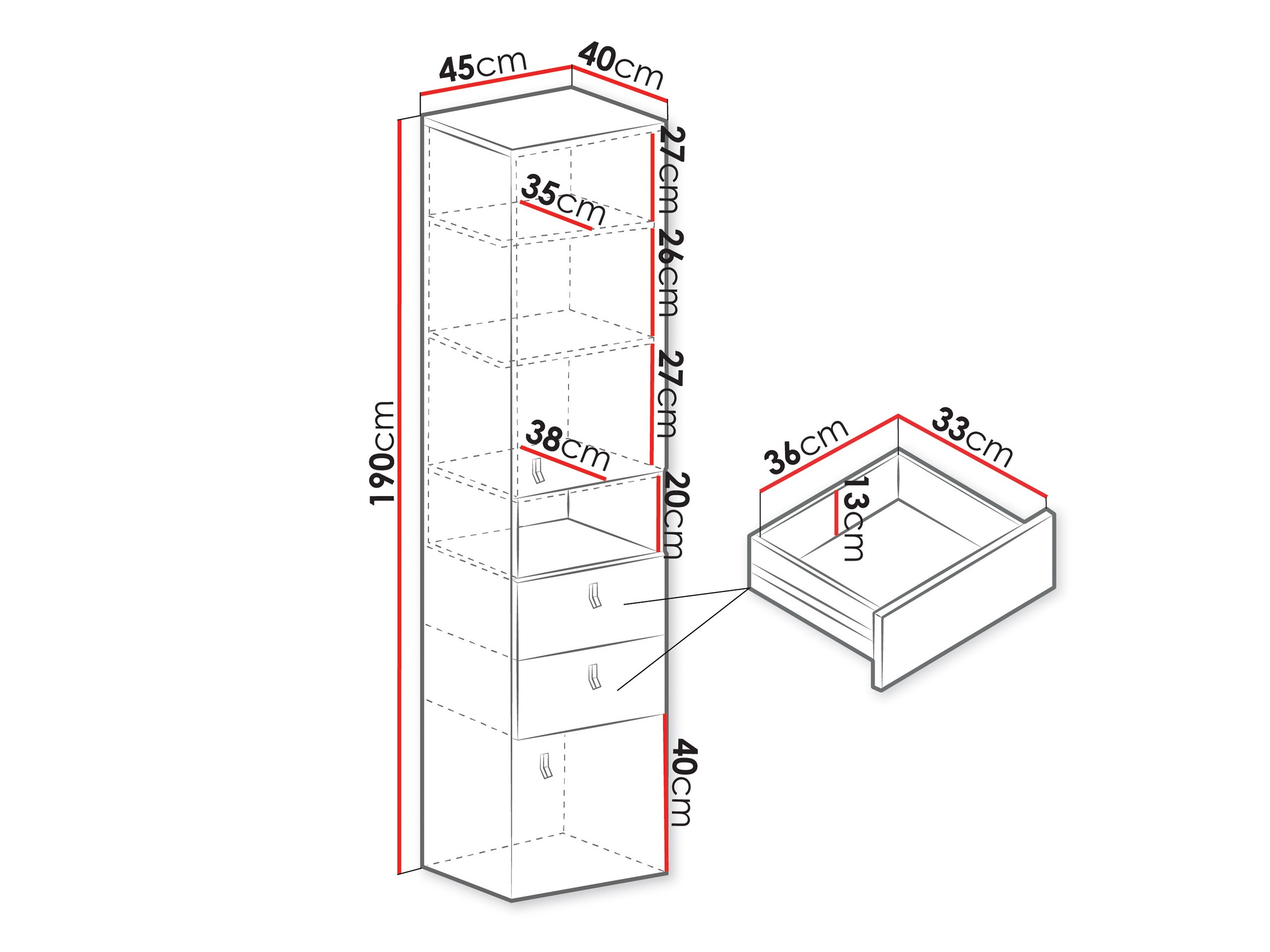 Raft Camteso 102 (Alb + Stejar + Turcoaz)