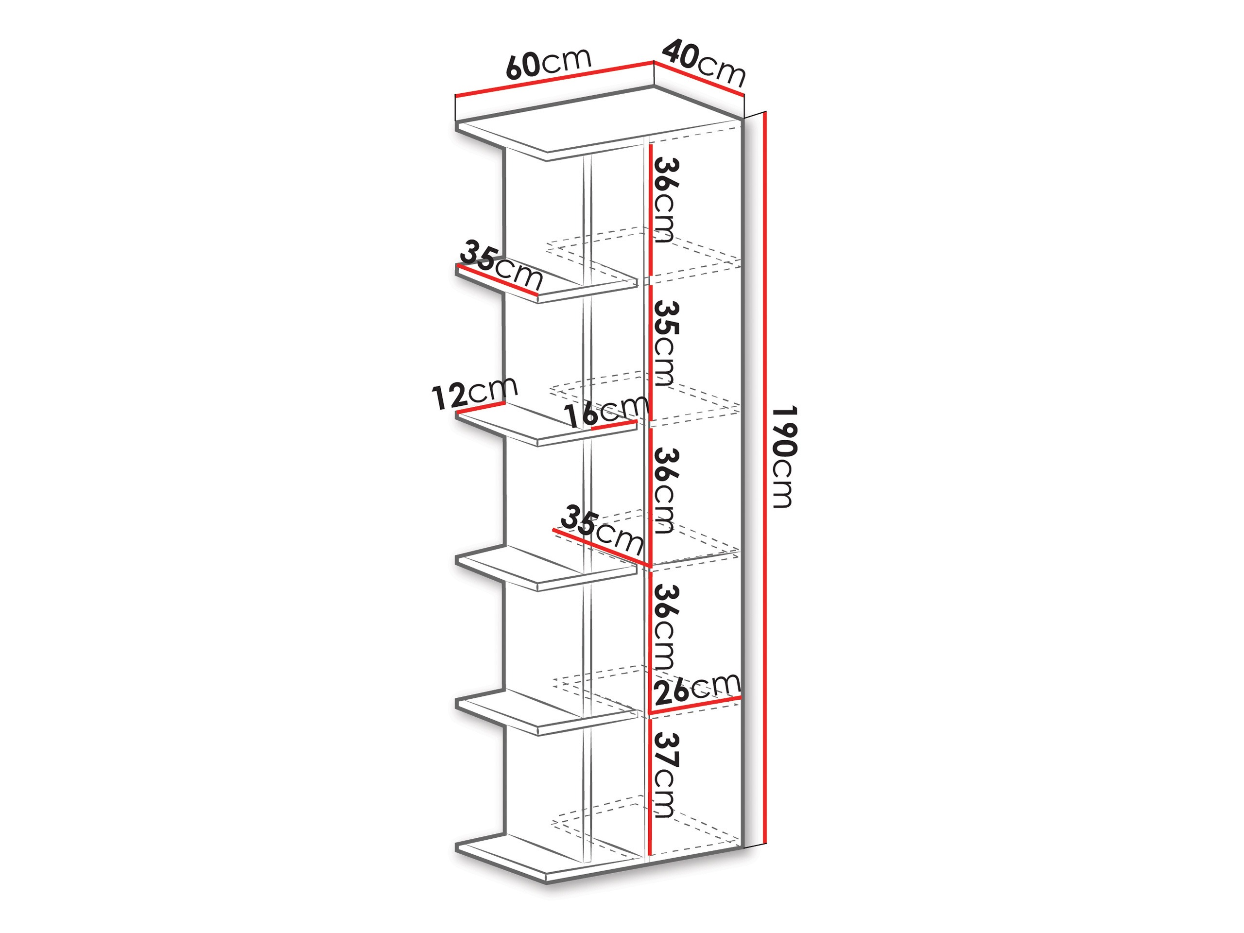 Raft Camteso 103 (Negru + Stejar + Bej)